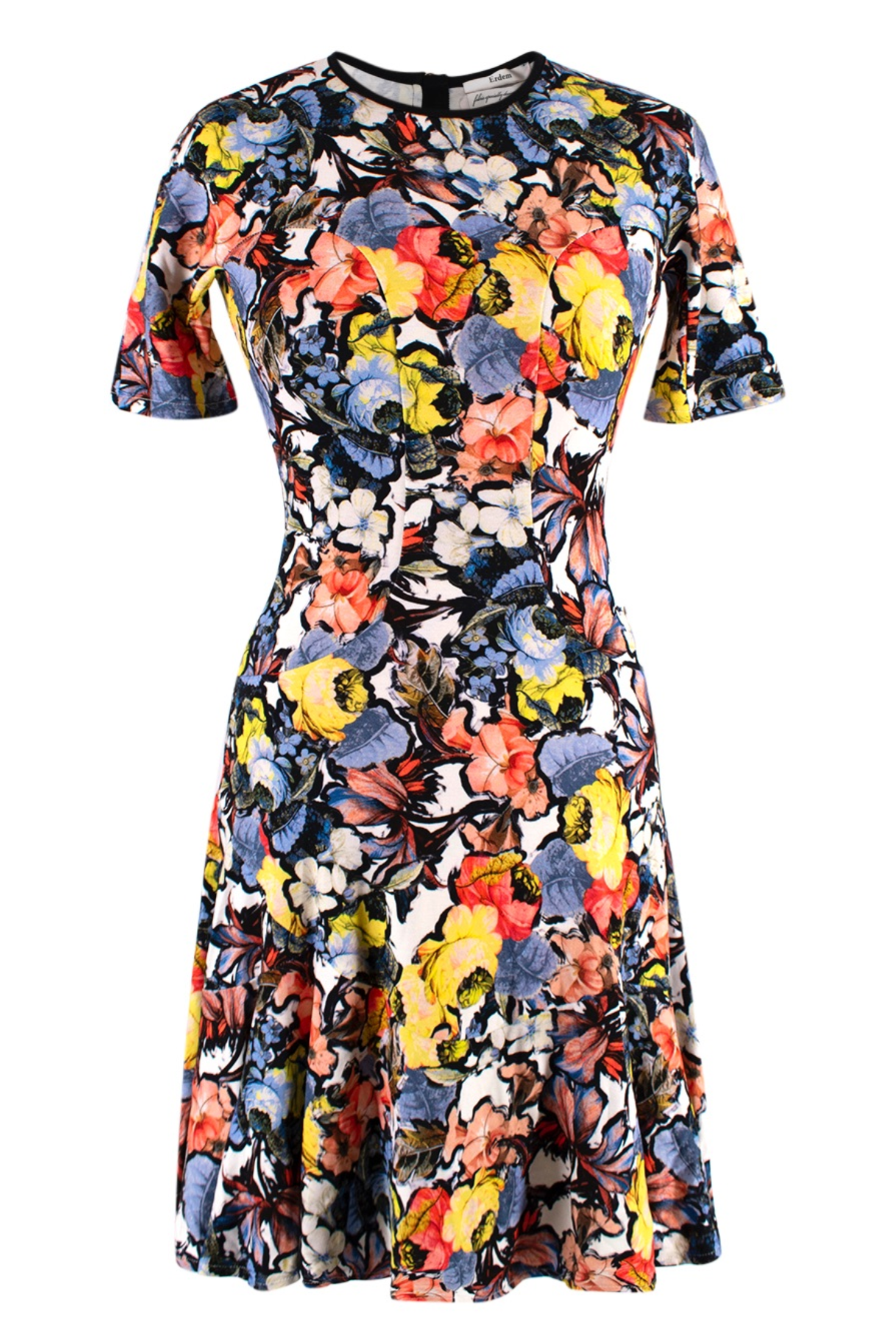 Preowned Erdem Multicoloured Floral Print Mini Dress Size S floal viscose