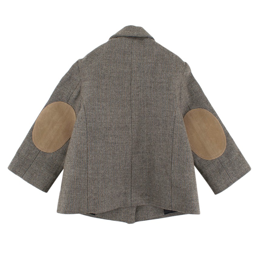 Boys Nadya Shah Child's Herringbone Tailored Blazer Size 18-24 Months Grey wool