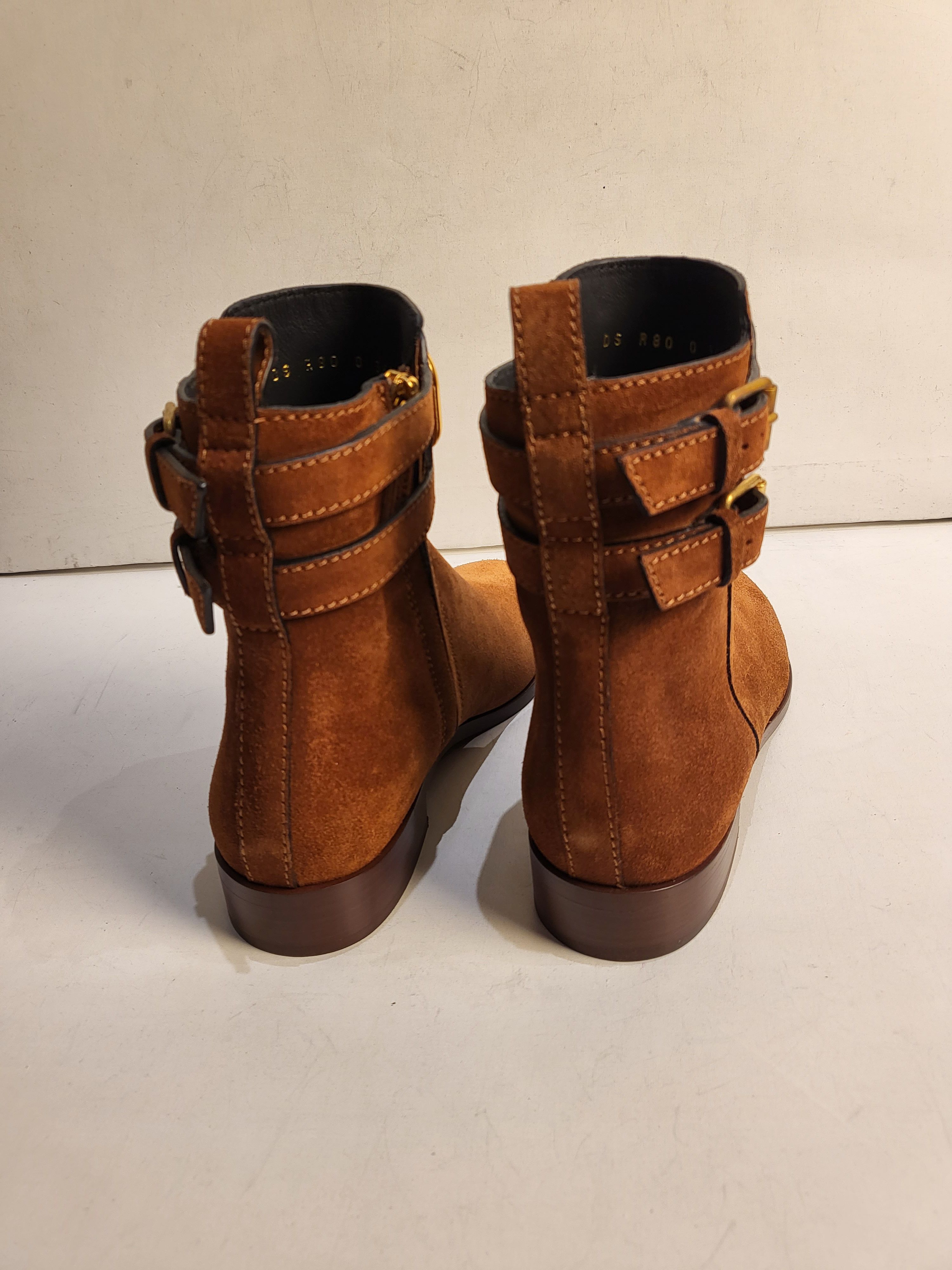 Valentino 25mm Vlogo Suede Ankle Boots Size 365 Brown