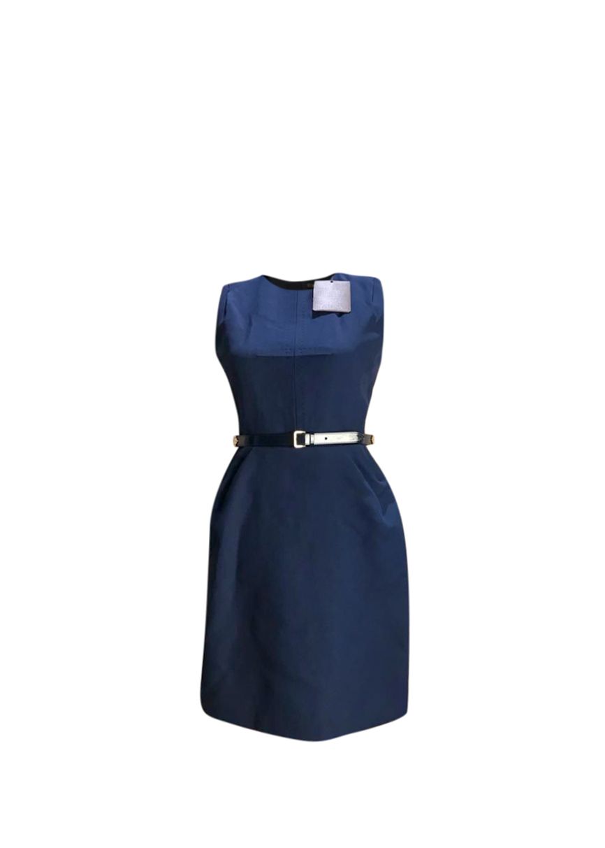 Louis Vuitton Navy Tailored Dress acetate