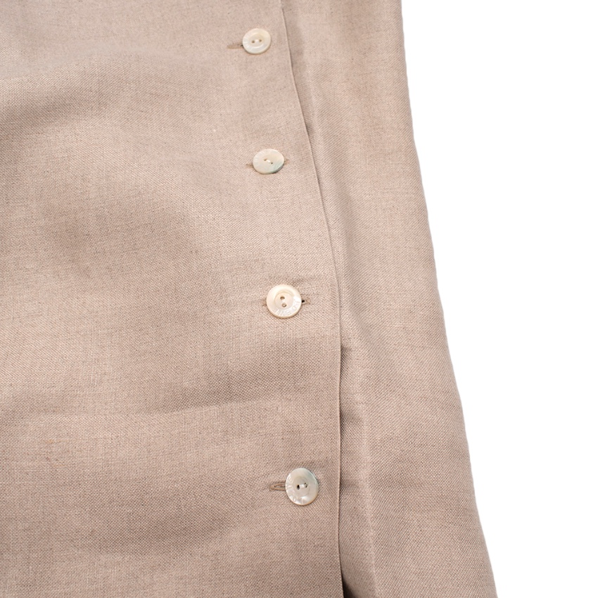 Preowned Loewe Beige Linen Vintage Skirt Suit Size XL Beige/Nude