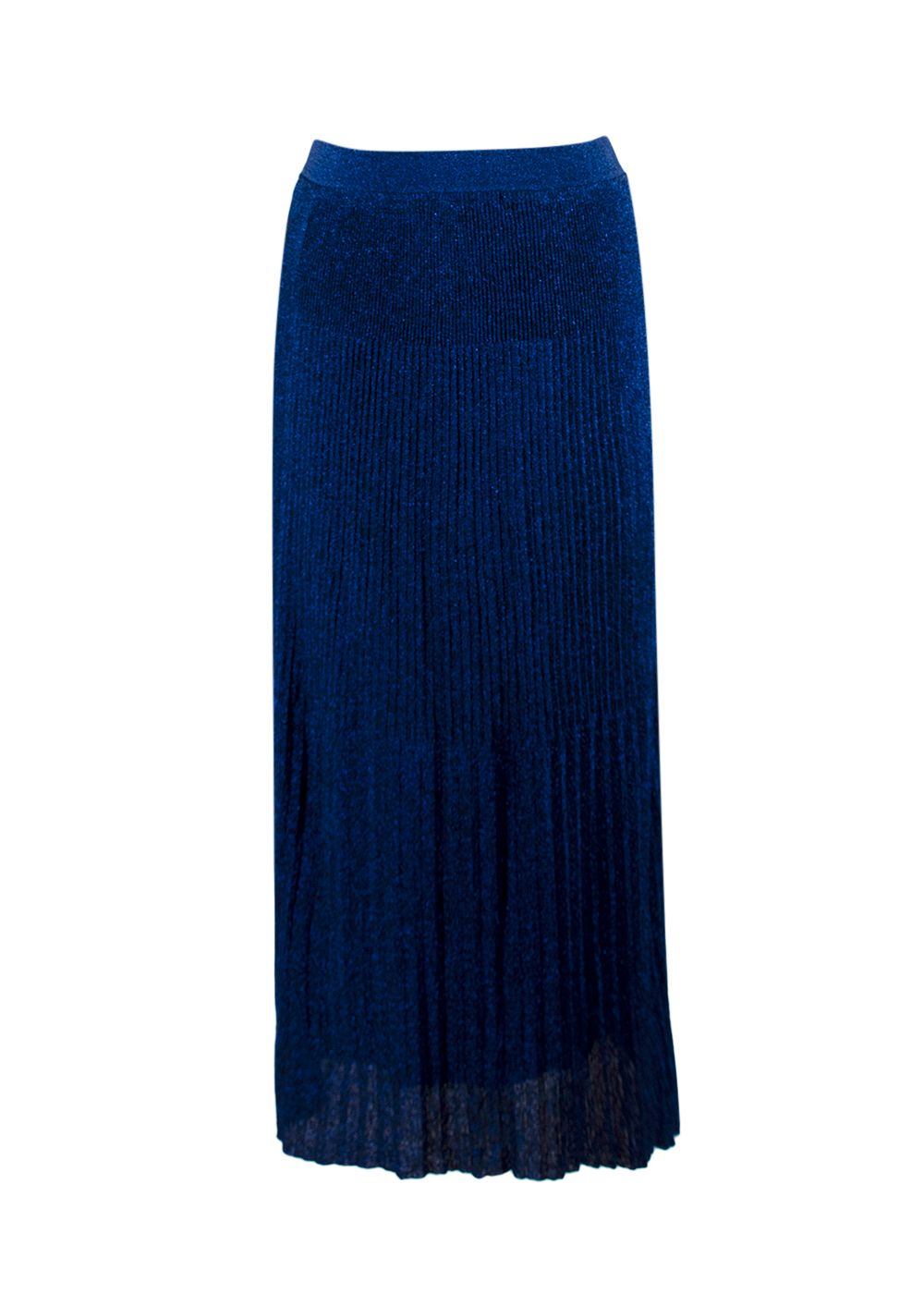 Missoni Metallic Blue Pleated Midi Skirt Size XXS viscose