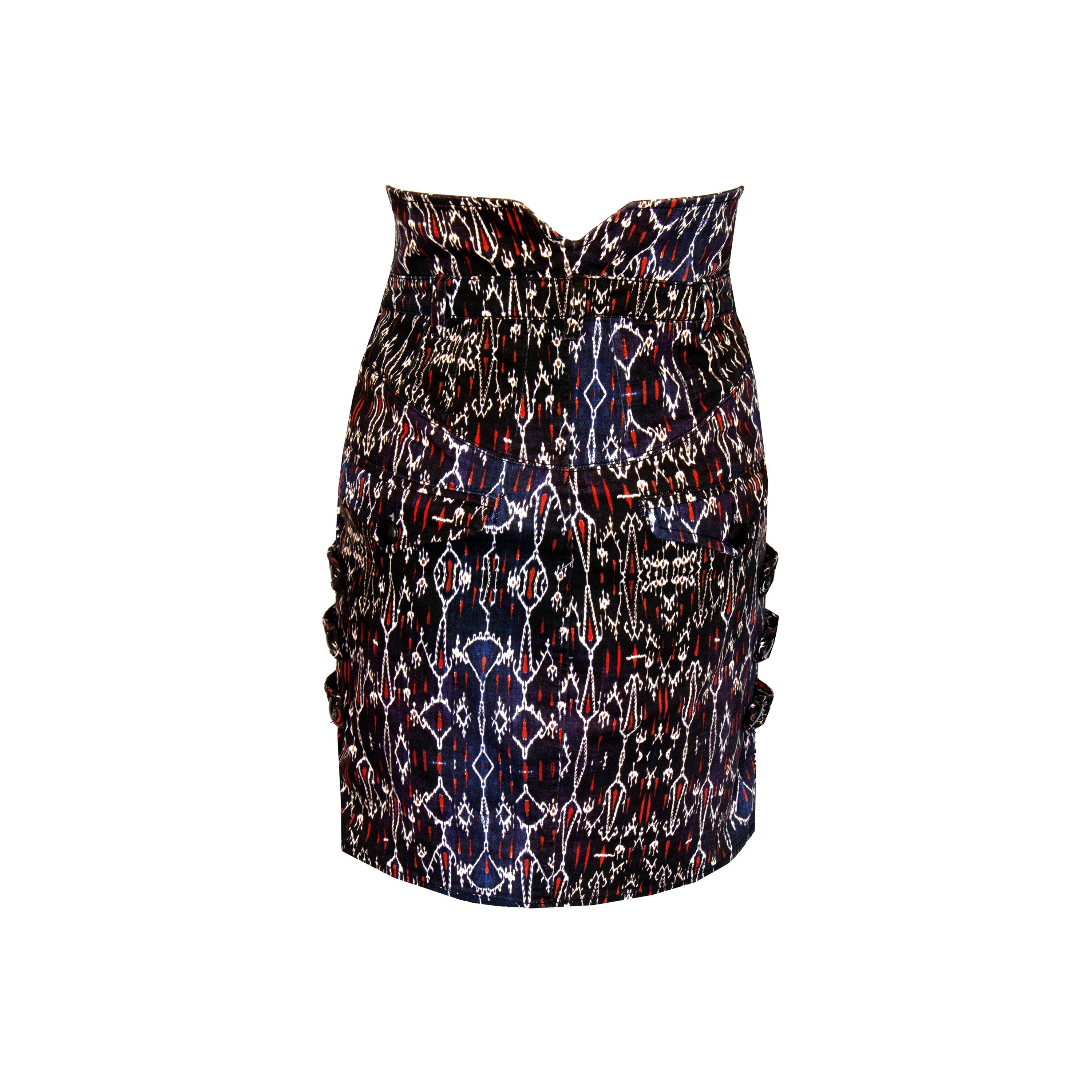 Isabel Marant Ikat print denim skirt Size S