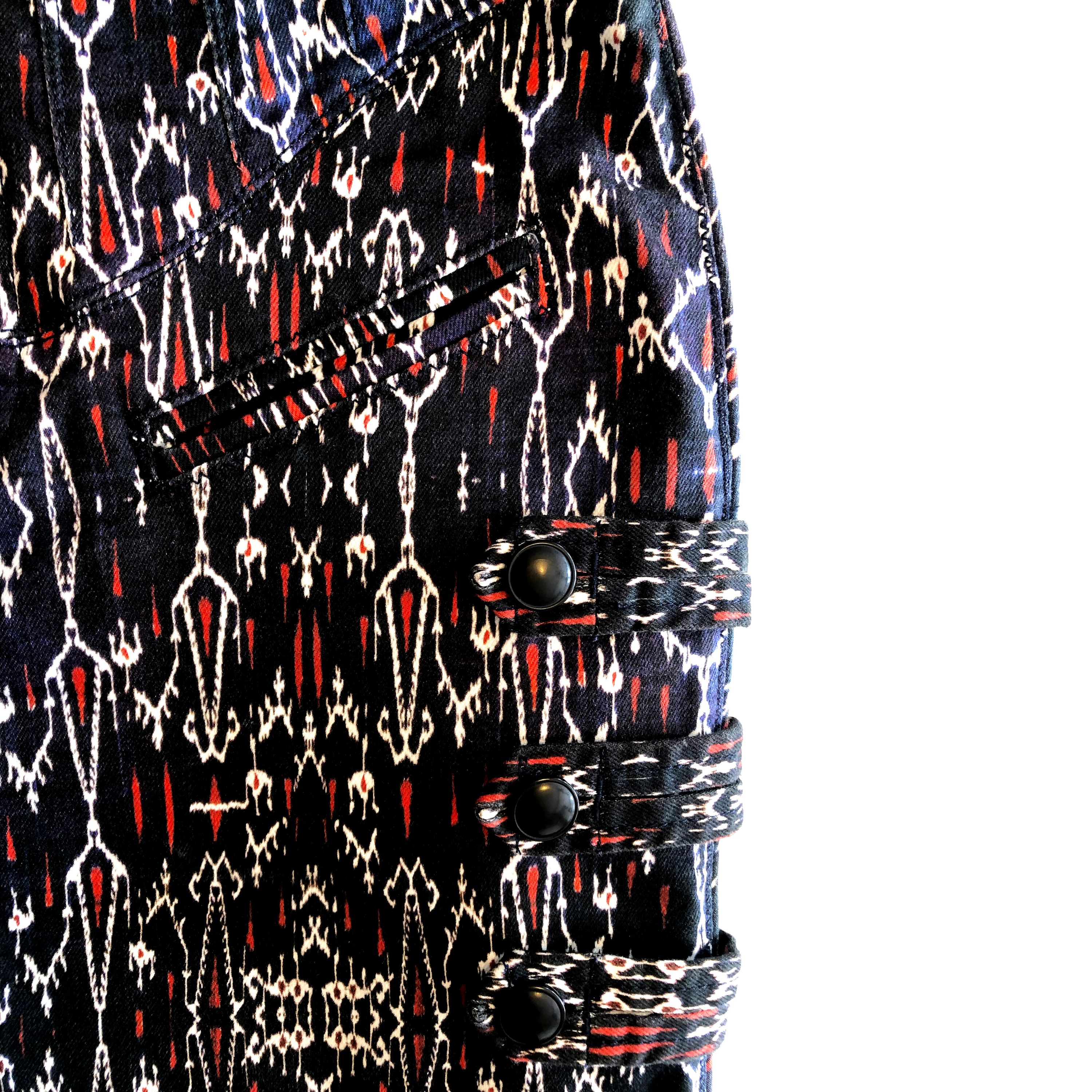 Isabel Marant Ikat print denim skirt Size S