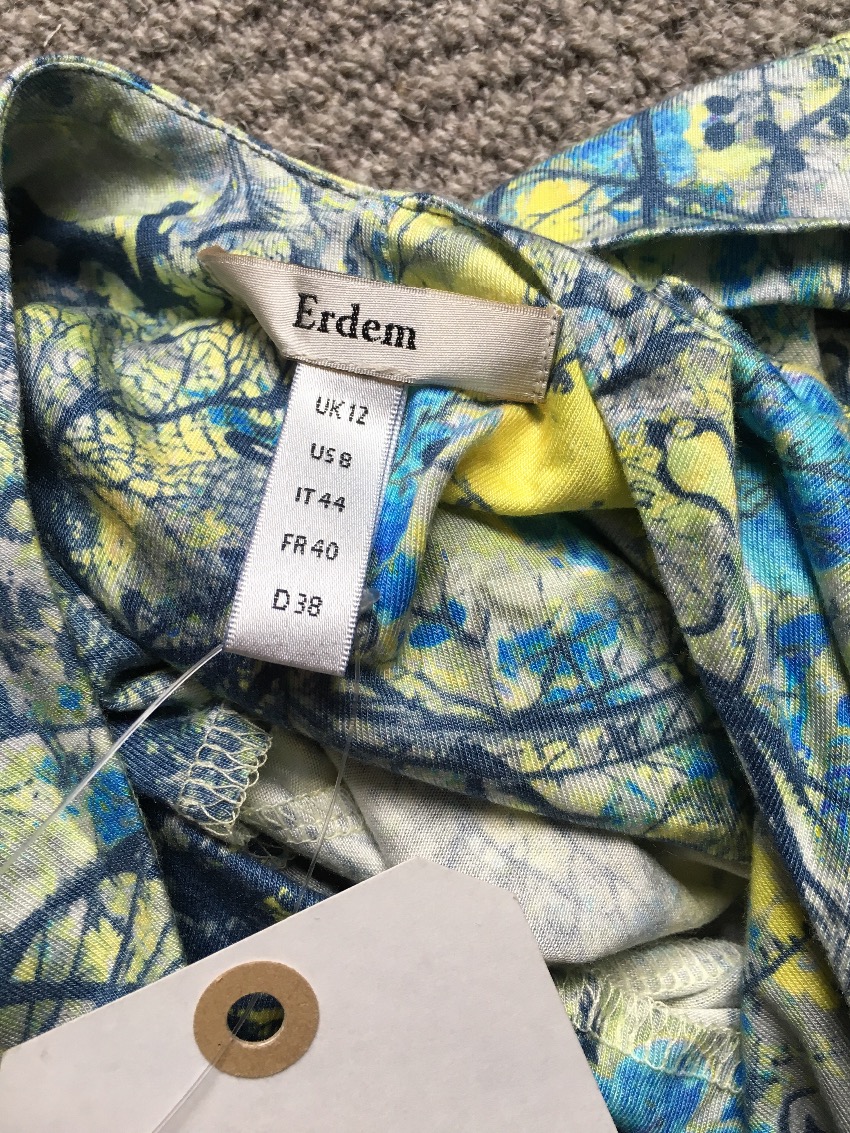 ERDEM jersey top Size M Yellow viscose