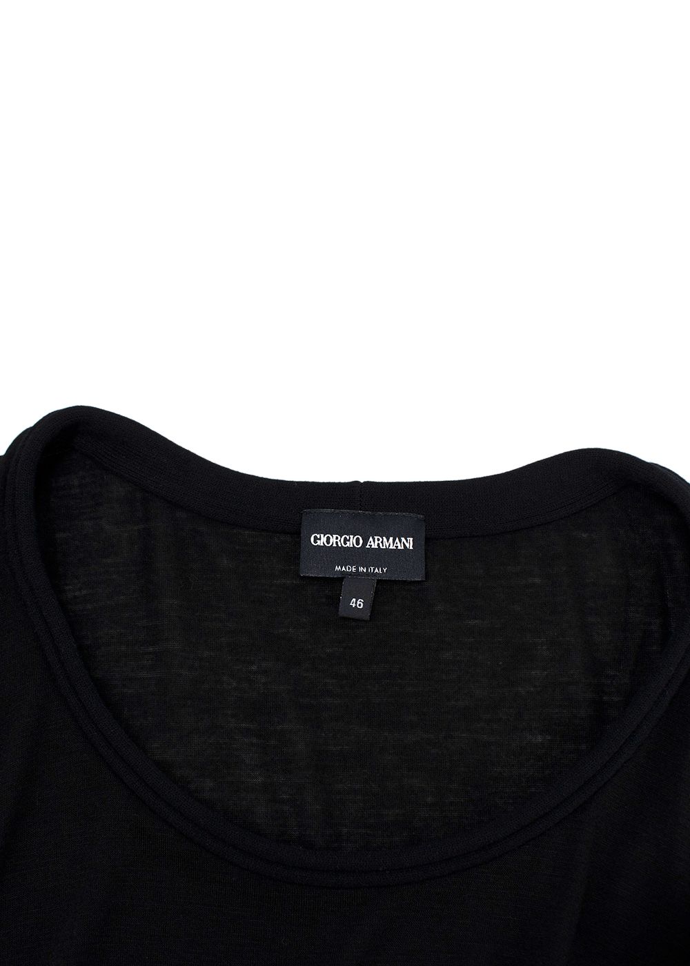 Giorgio Armani Black Crew Neck T-Shirt Size L viscose