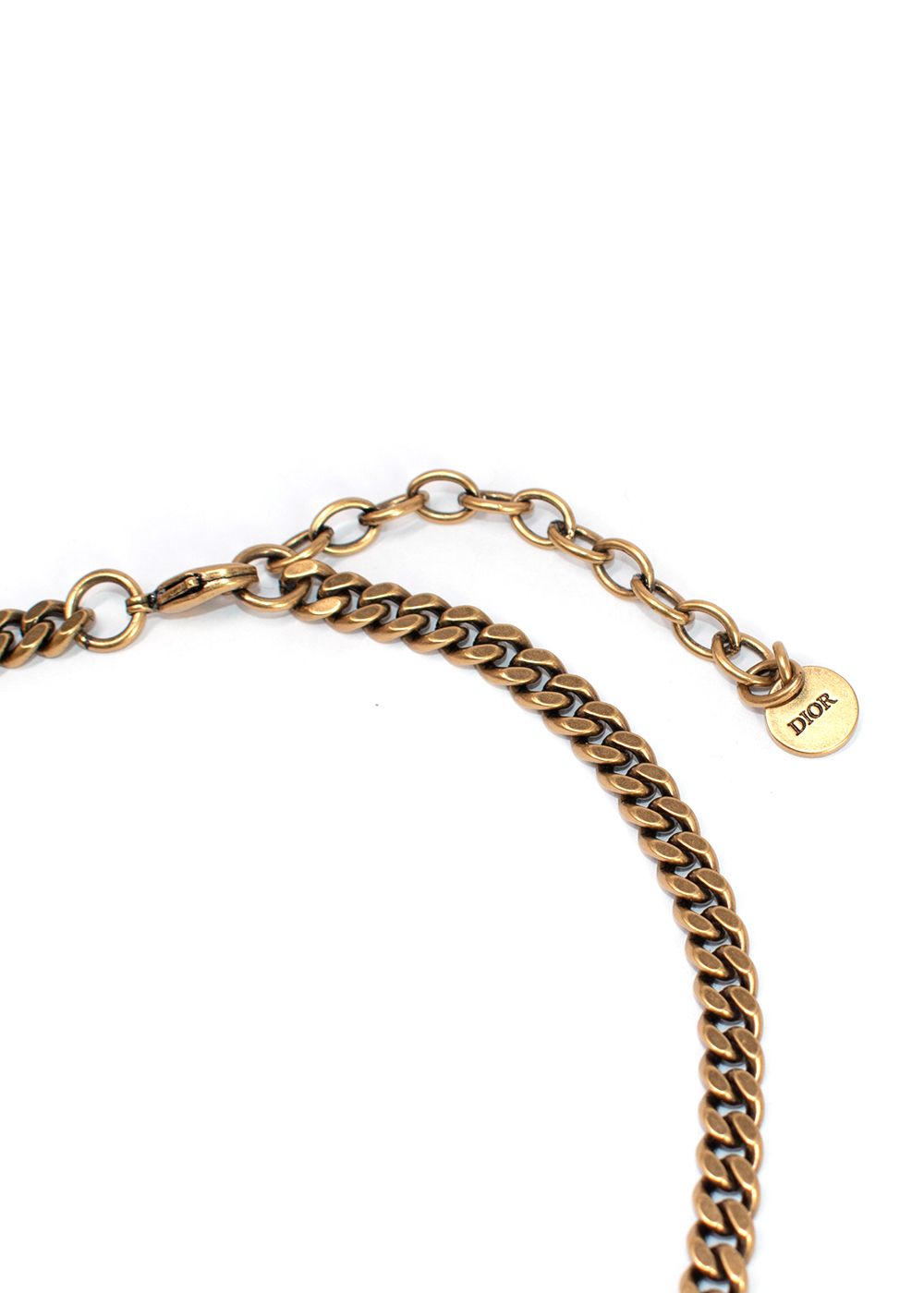 Dior Gold Tone Crystal Jadior Necklace metal