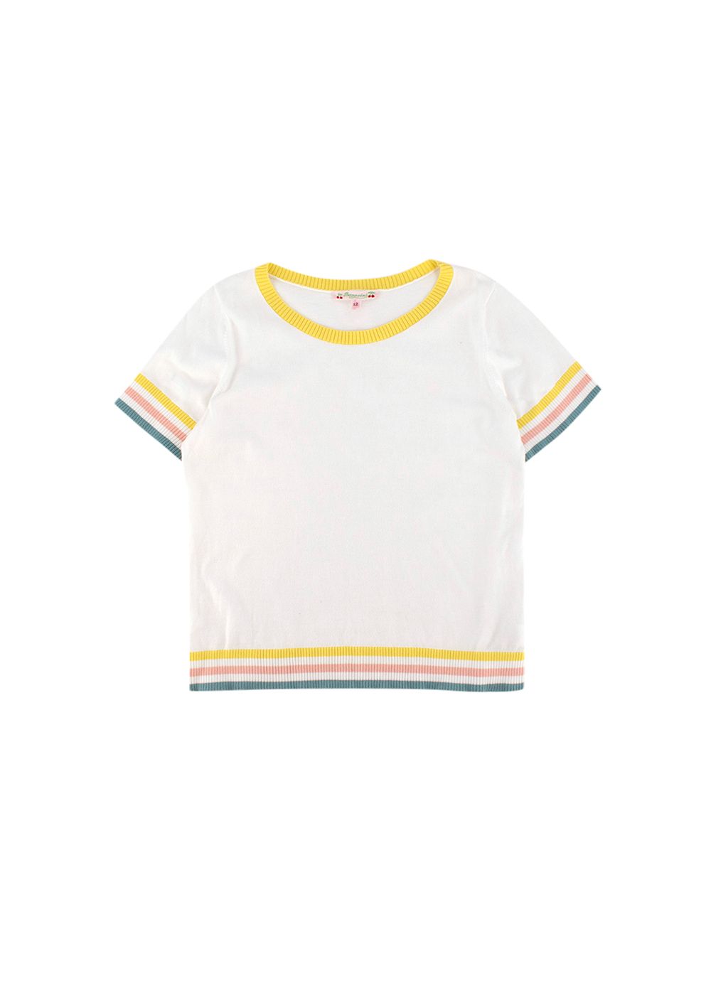 Bonpoint Kids 12Y Candy Stripe Trim Knit Top Size 12-18 Months