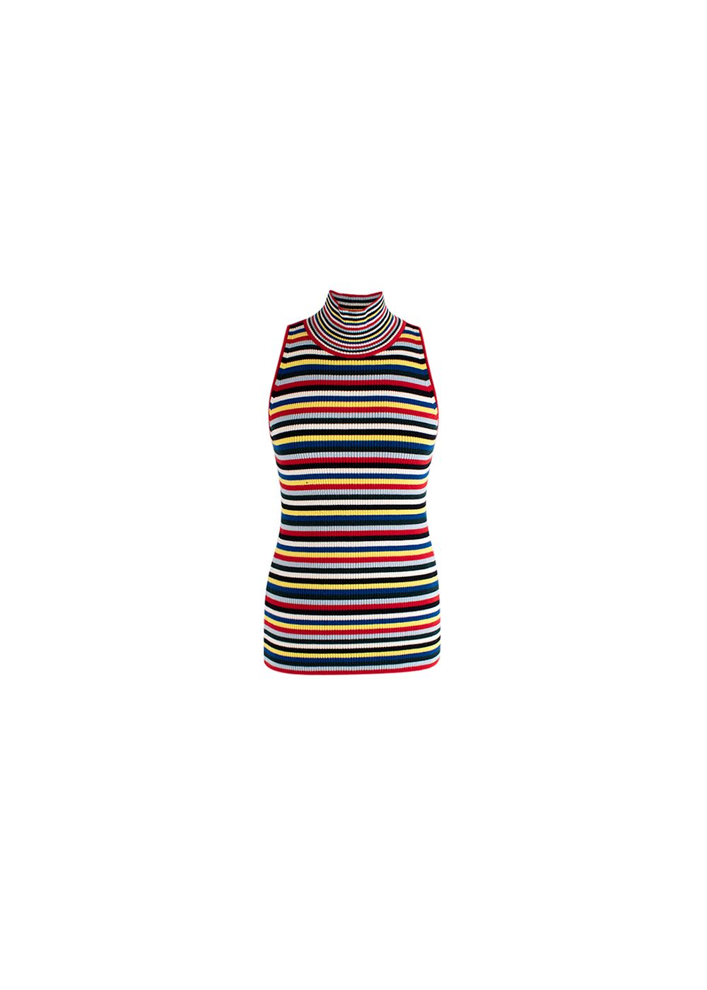 Rosetta Getty Multicolour striped ribbed-knit top Size M wool