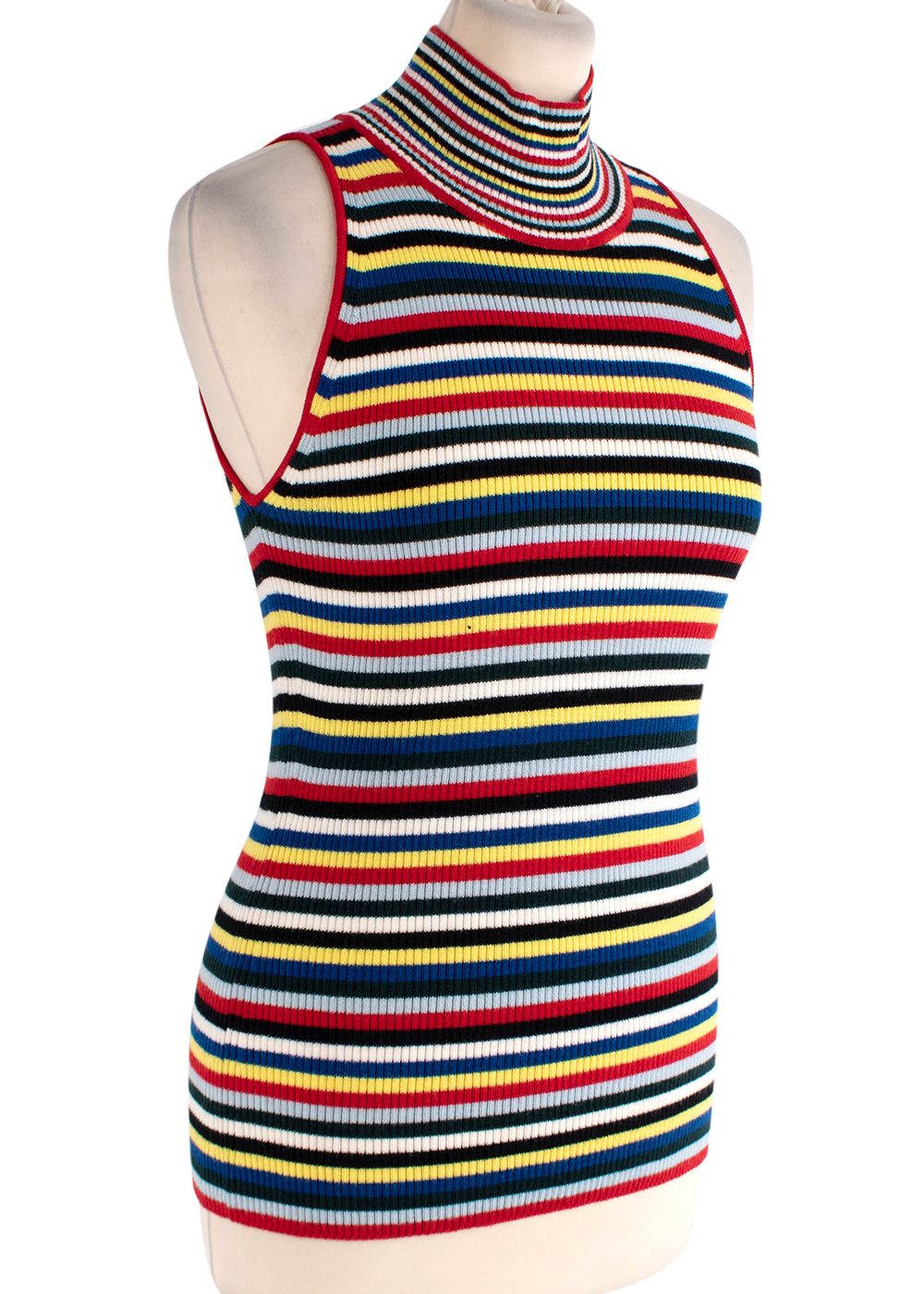 Rosetta Getty Multicolour striped ribbed-knit top Size M wool