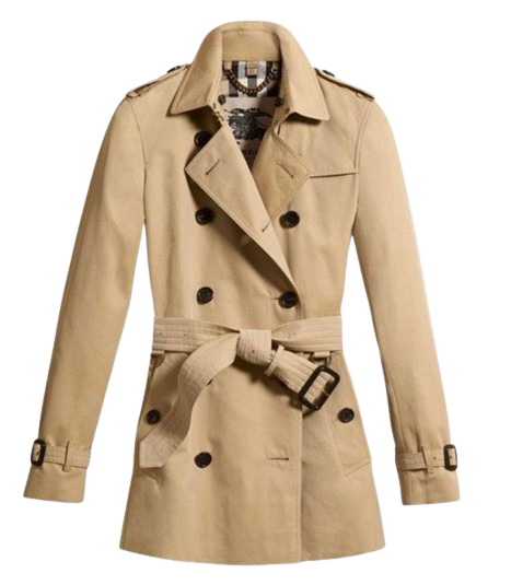 Preowned Burberry the Kensington Short Trench Coat Size S Camel viscose