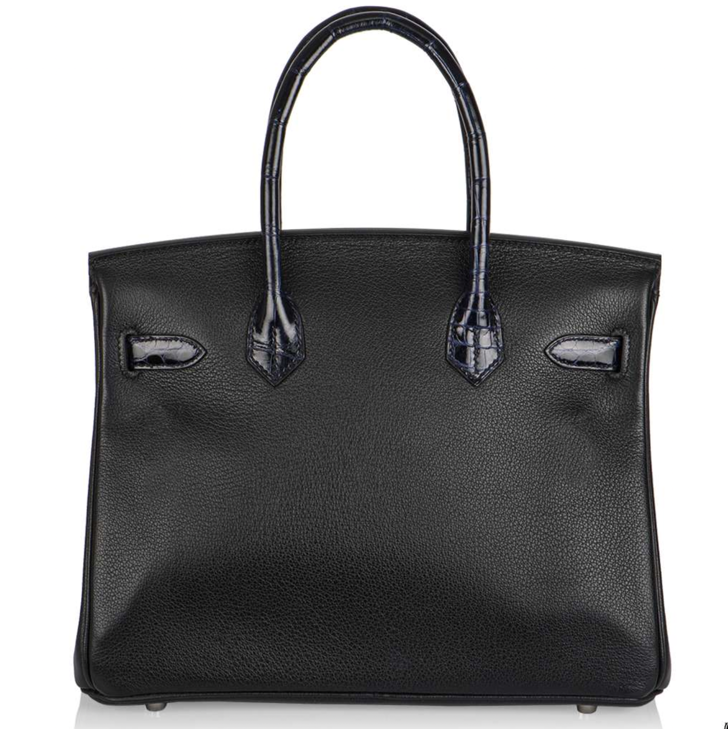 Hermes Bleu Marine  Noir Lisse Birkin Touch 30 PHW