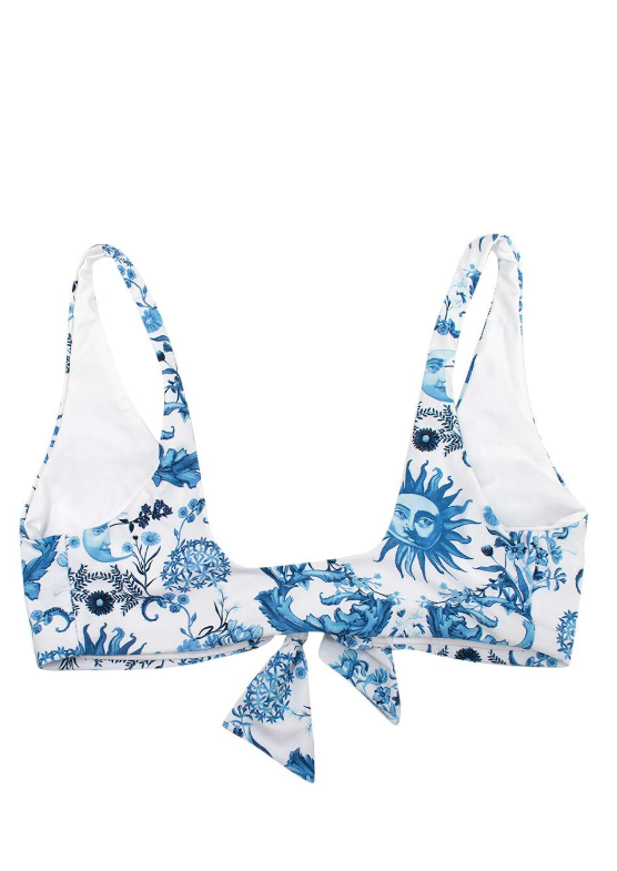 Borgo De Nor Blue Electra Classic  Brief Bikini Size L Blue White polyester