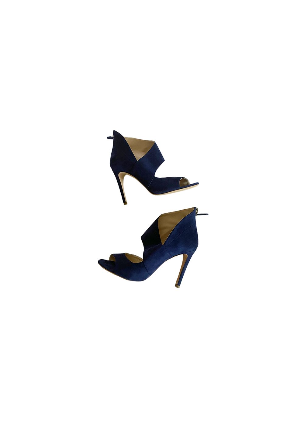 Preowned Miu Miu Navy Cutout Suede Pumps Size 37