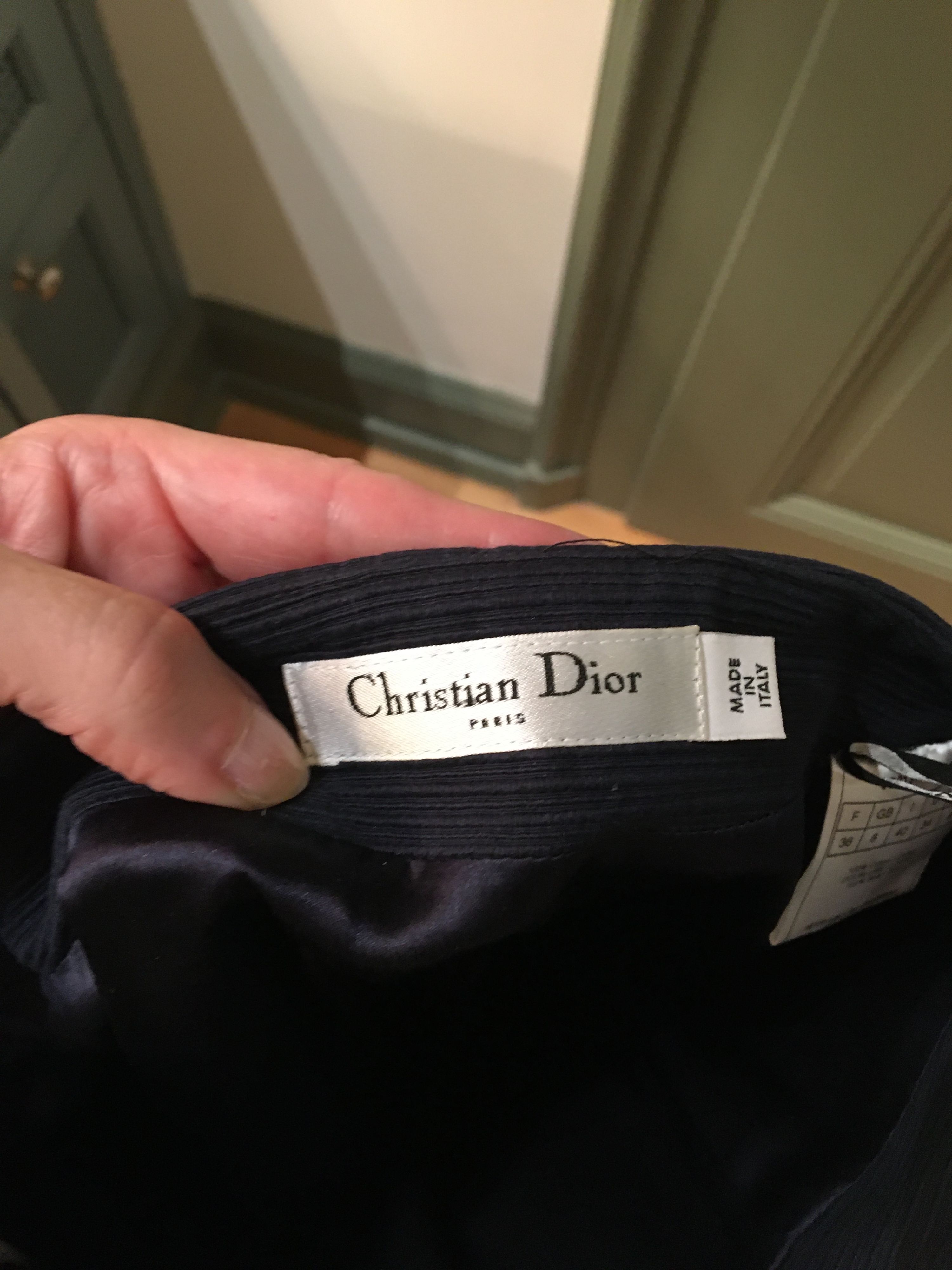 Preowned Dior Cotton A-Line Skirt Size S navy blue