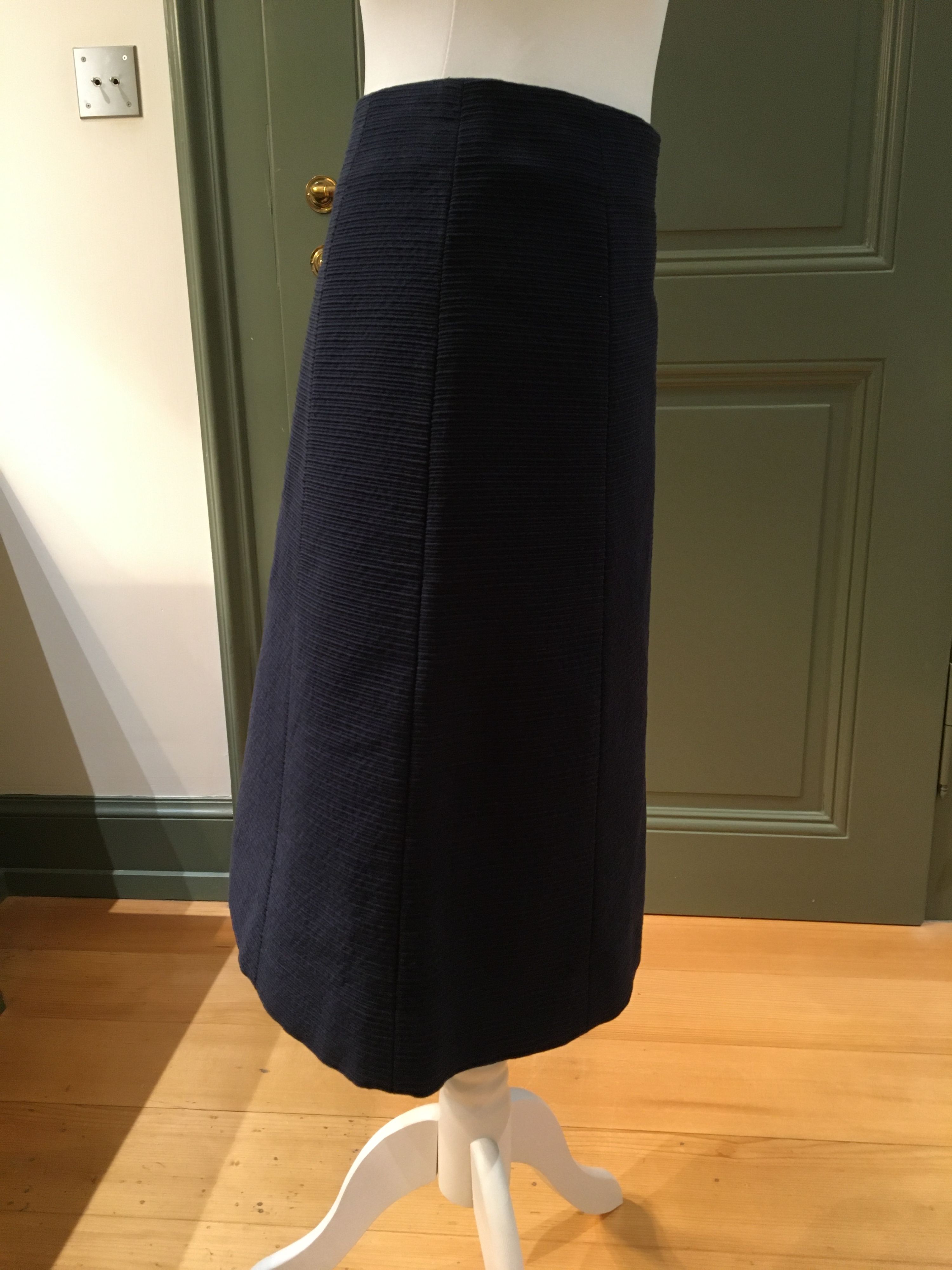 Preowned Dior Cotton A-Line Skirt Size S navy blue