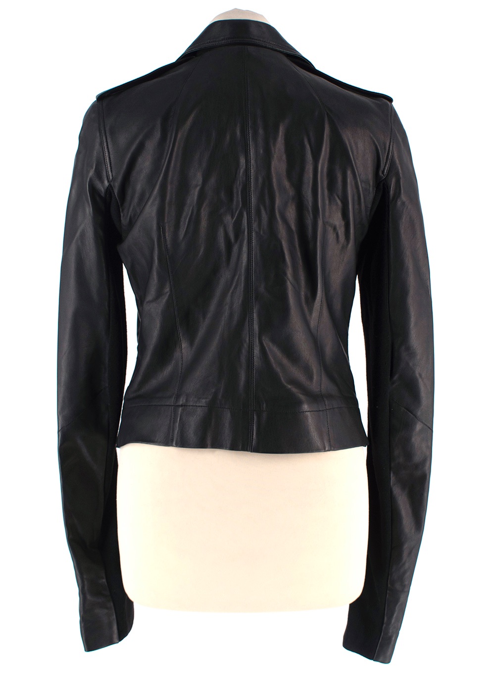 Rick Owens Black Leather Biker Jacket Size S lamb leather