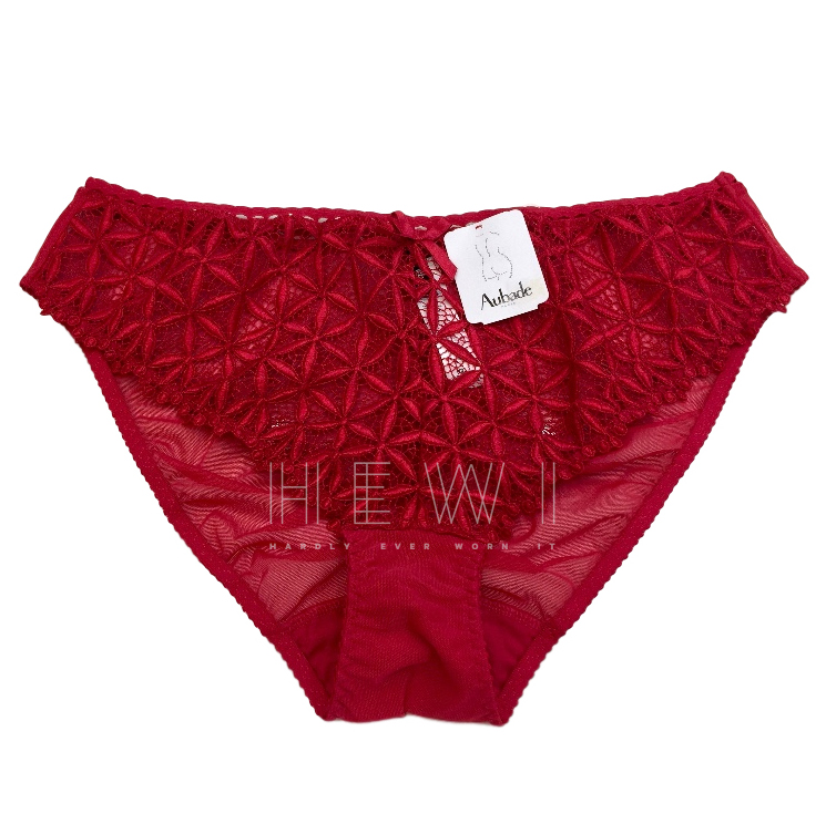 Aubade Paris red guipure lace briefs Size XL cotton