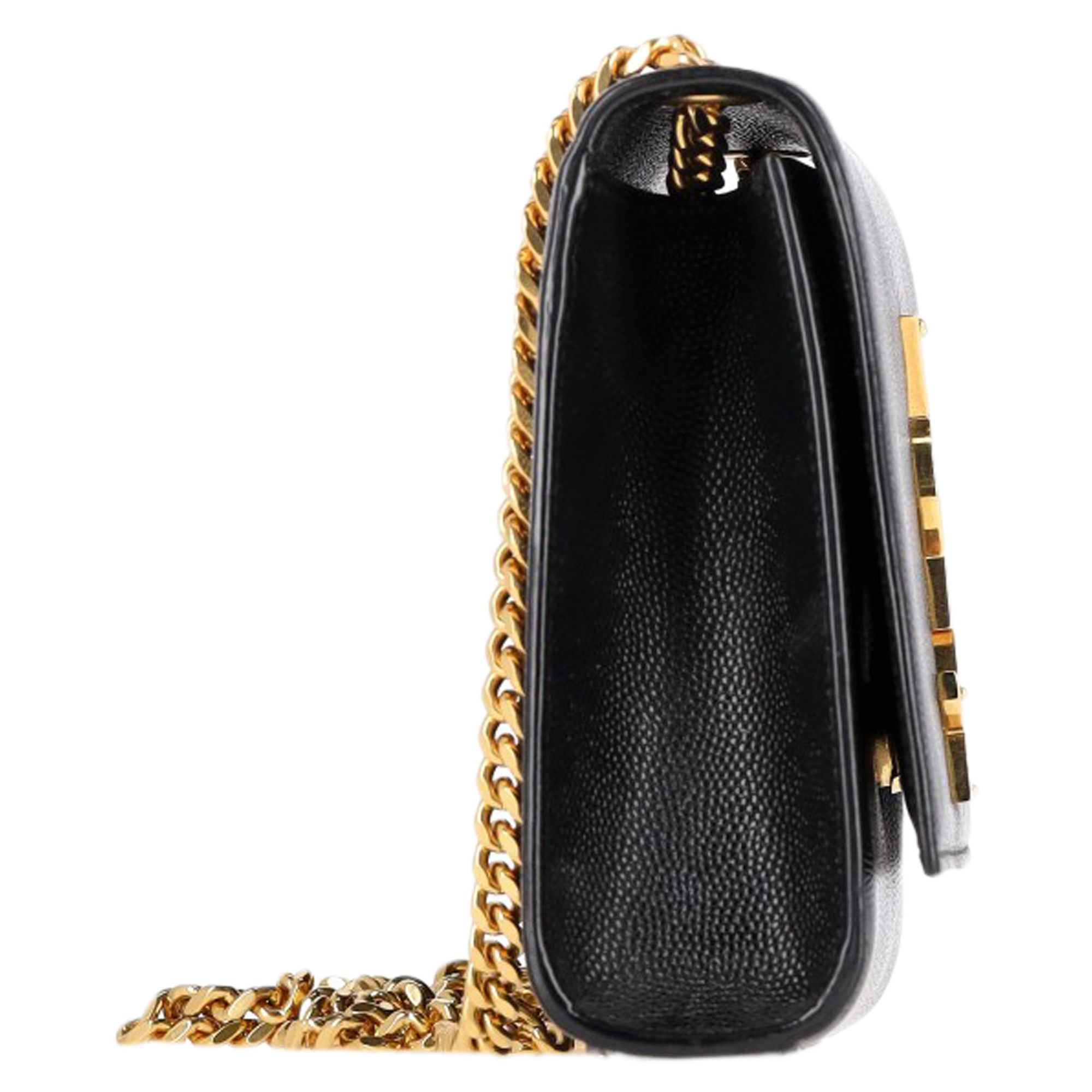 Preowned Saint Laurent Black Small Kate Monogram Chain Shoulder Bag leather/calfskin leather