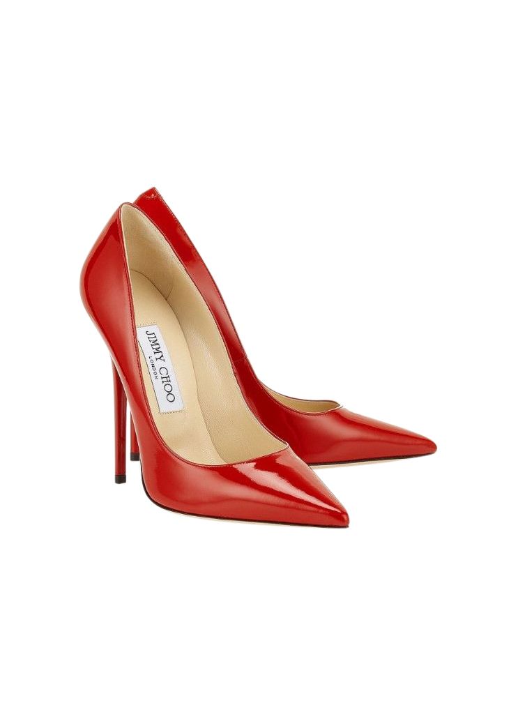 Preowned Jimmy Choo Red Patent Anouk 120mm Pumps Size 365 leather