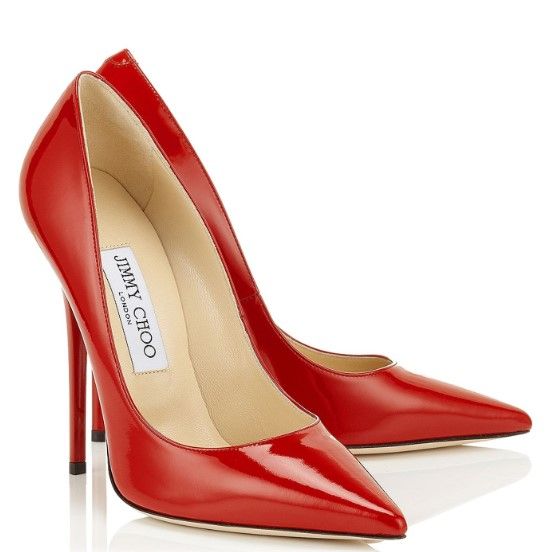 Preowned Jimmy Choo Red Patent Anouk 120mm Pumps Size 365 leather