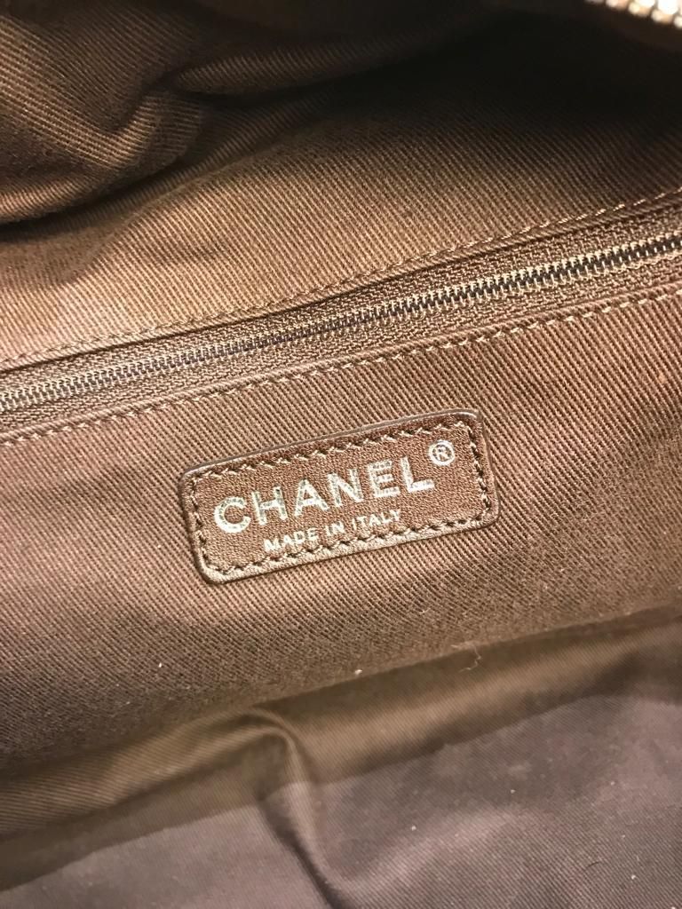 Preowned Chanel Chocolate Brown Caviar Leather Bowling Bag