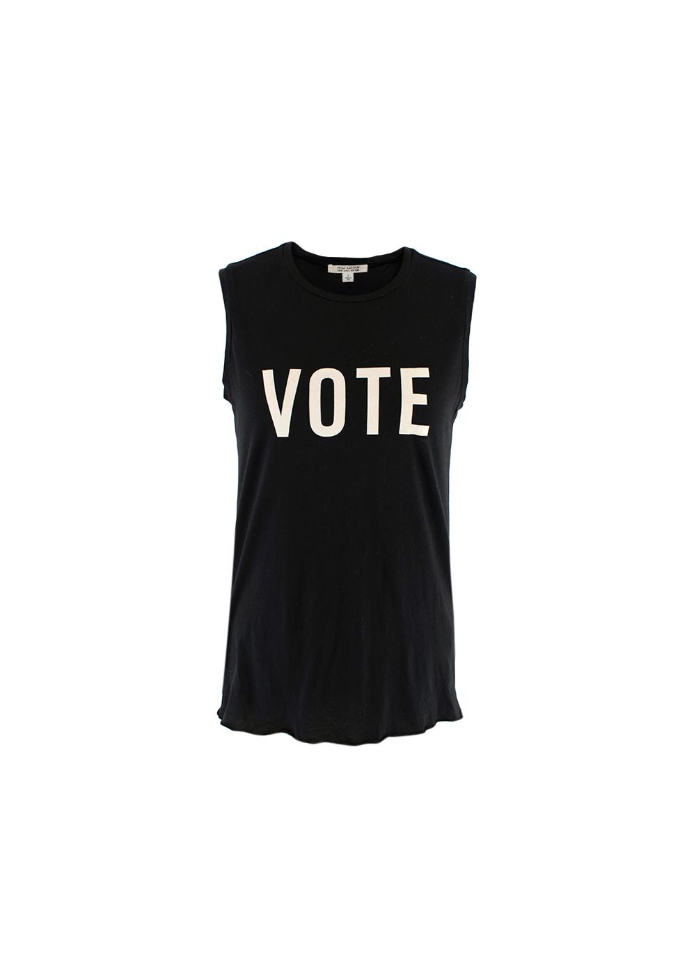 Preowned Nili Lotan Black VOTE Sleeveless Top Size S cotton