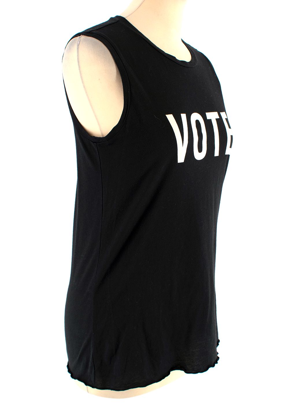 Preowned Nili Lotan Black VOTE Sleeveless Top Size S cotton