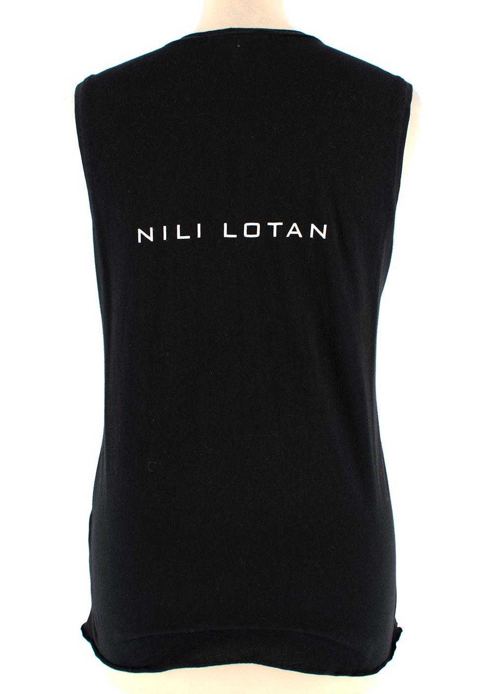 Preowned Nili Lotan Black VOTE Sleeveless Top Size S cotton