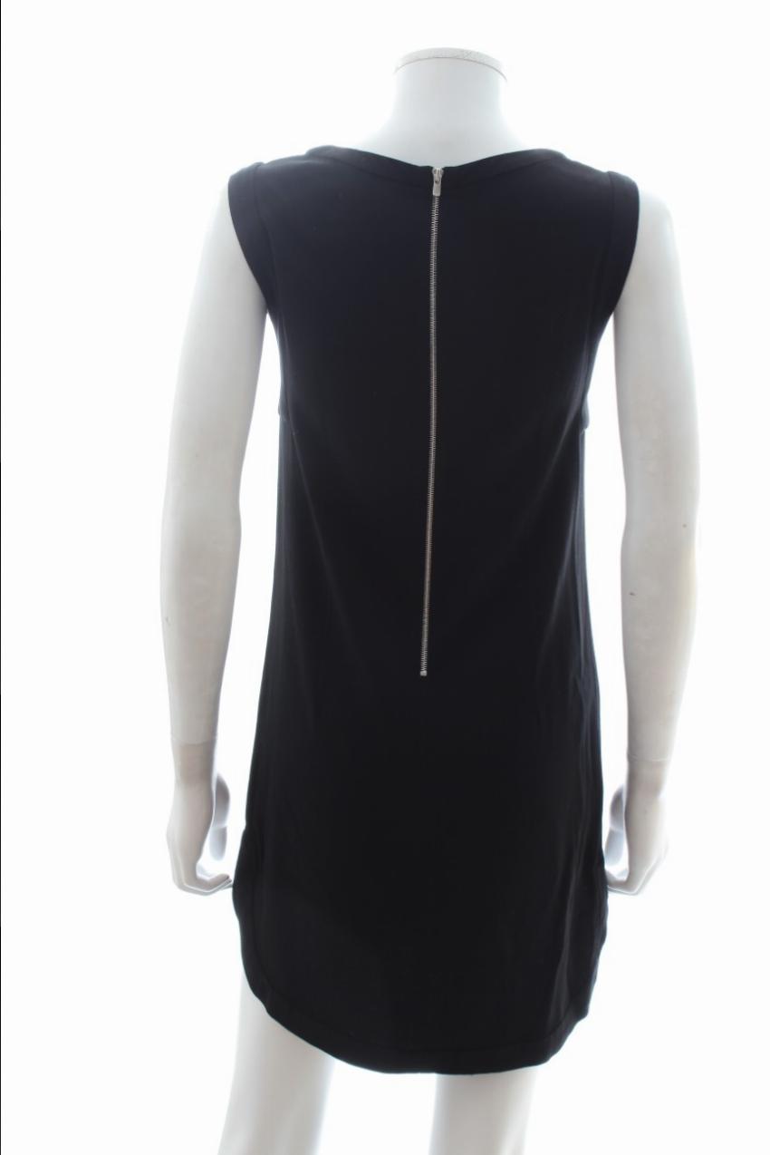 Preowned Sandro chain detailed black crepe mini dress Size XXS viscose