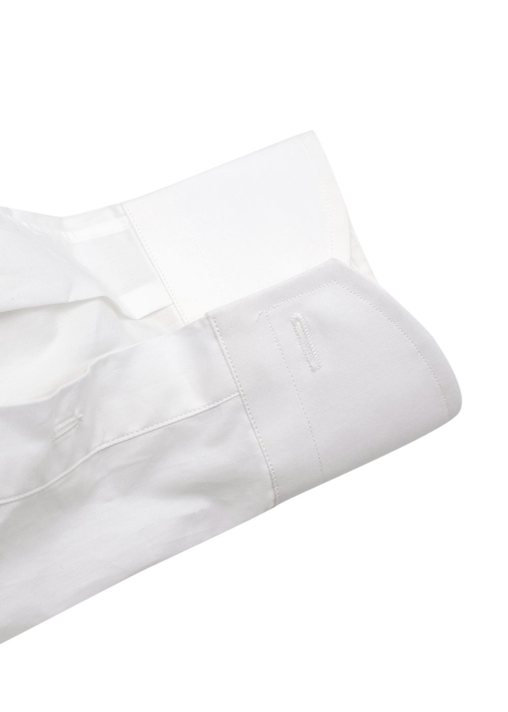 Men's Canali White Egyptian Cotton Slim-Fit Shirt Size L