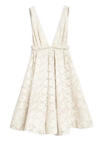 Brock Collection Lace Pleated Mini Dress Size S Ivory cotton