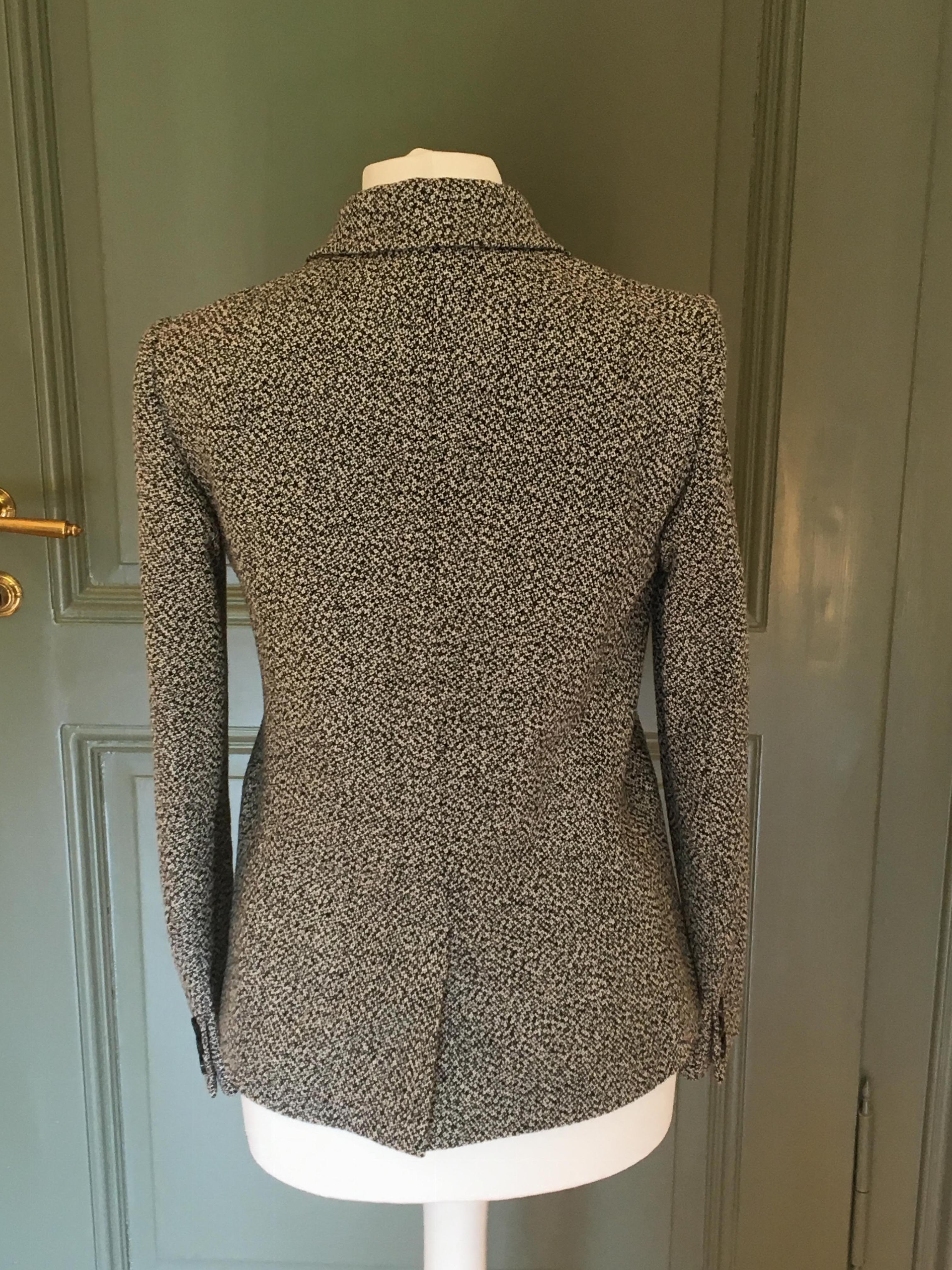 Preowned Dior Classic Tweed Tailored Jacket Size XXS Grey