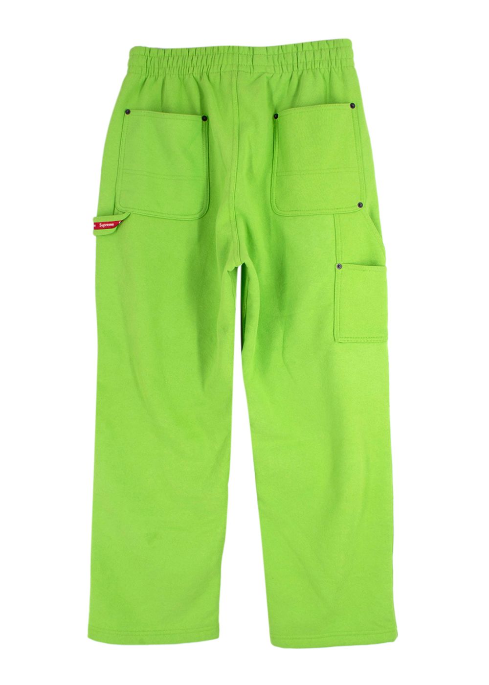 Men's Supreme Neon Green Double Knee Painter Sweatpants Size M cotton