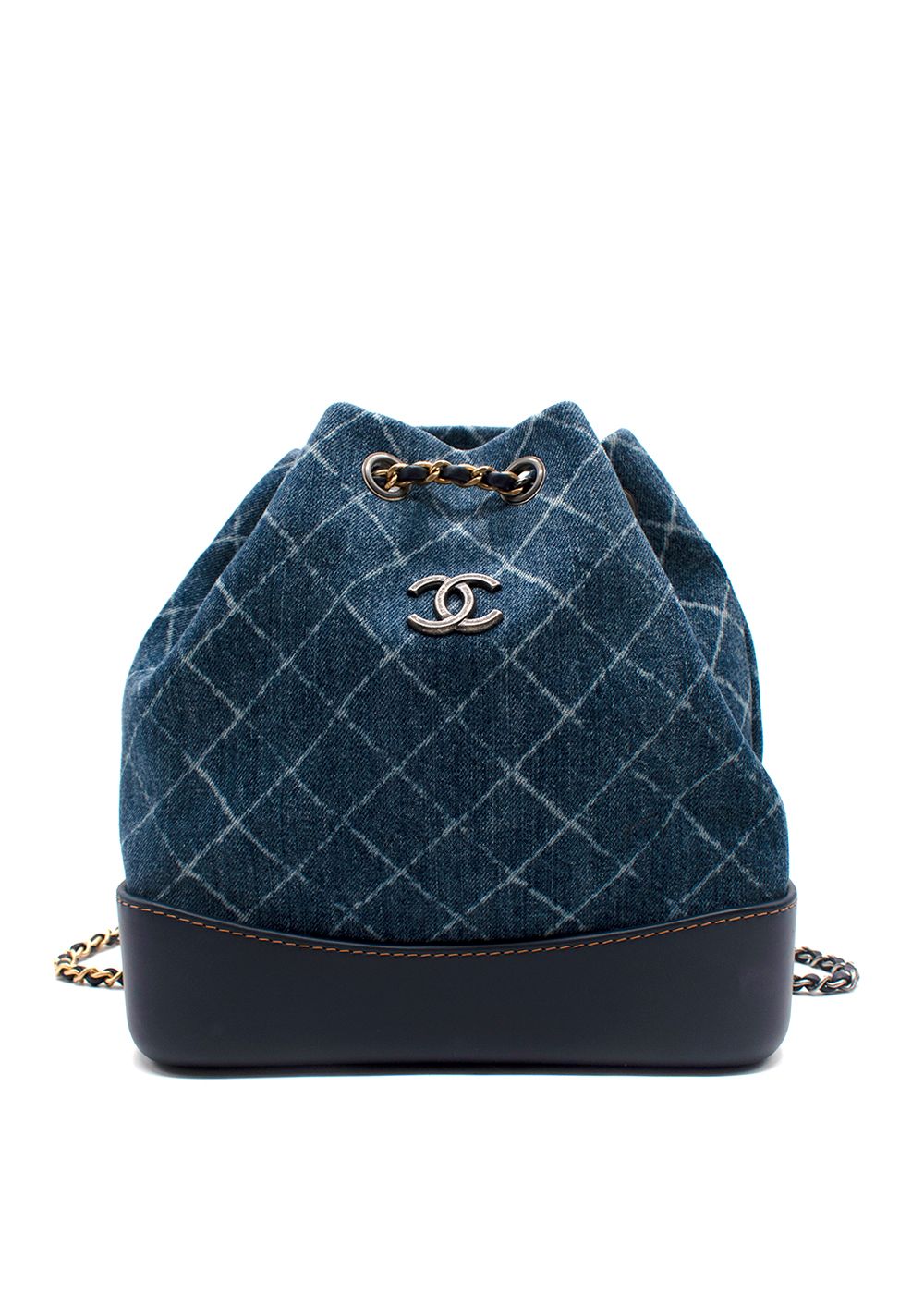 Chanel Blue Denim Gabriele Backpack denim/trim-/leather