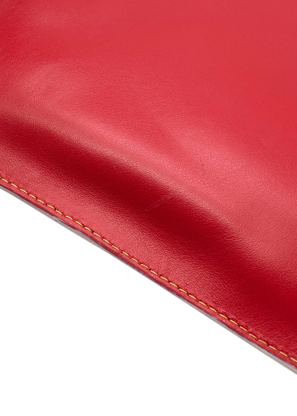 Halaby Navy  Red Leather Zip Pouch