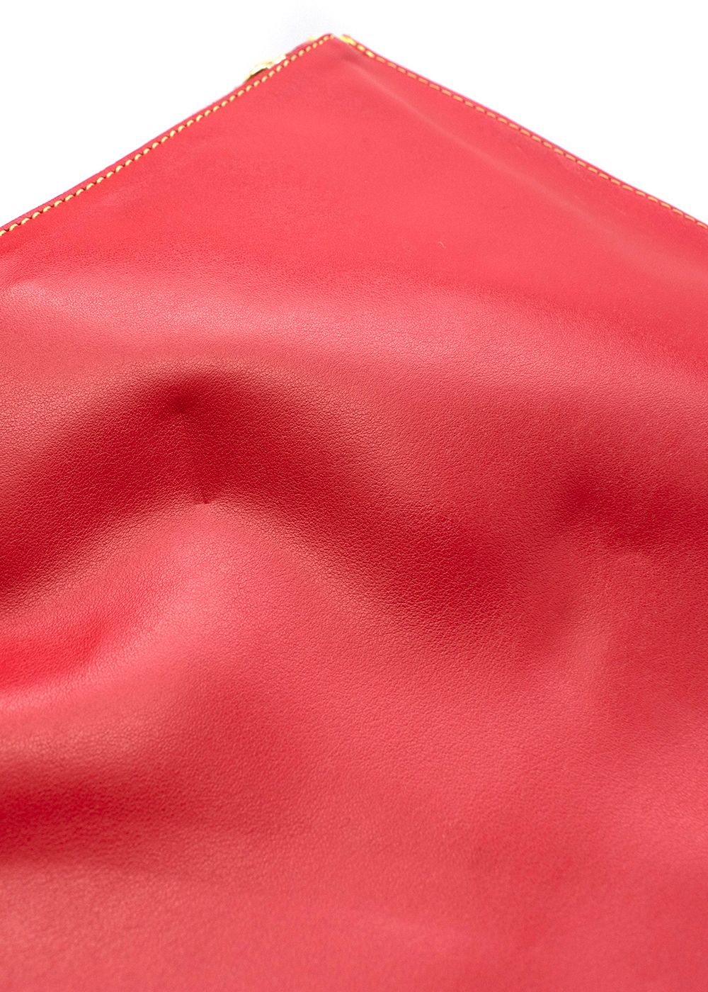 Halaby Navy  Red Leather Zip Pouch