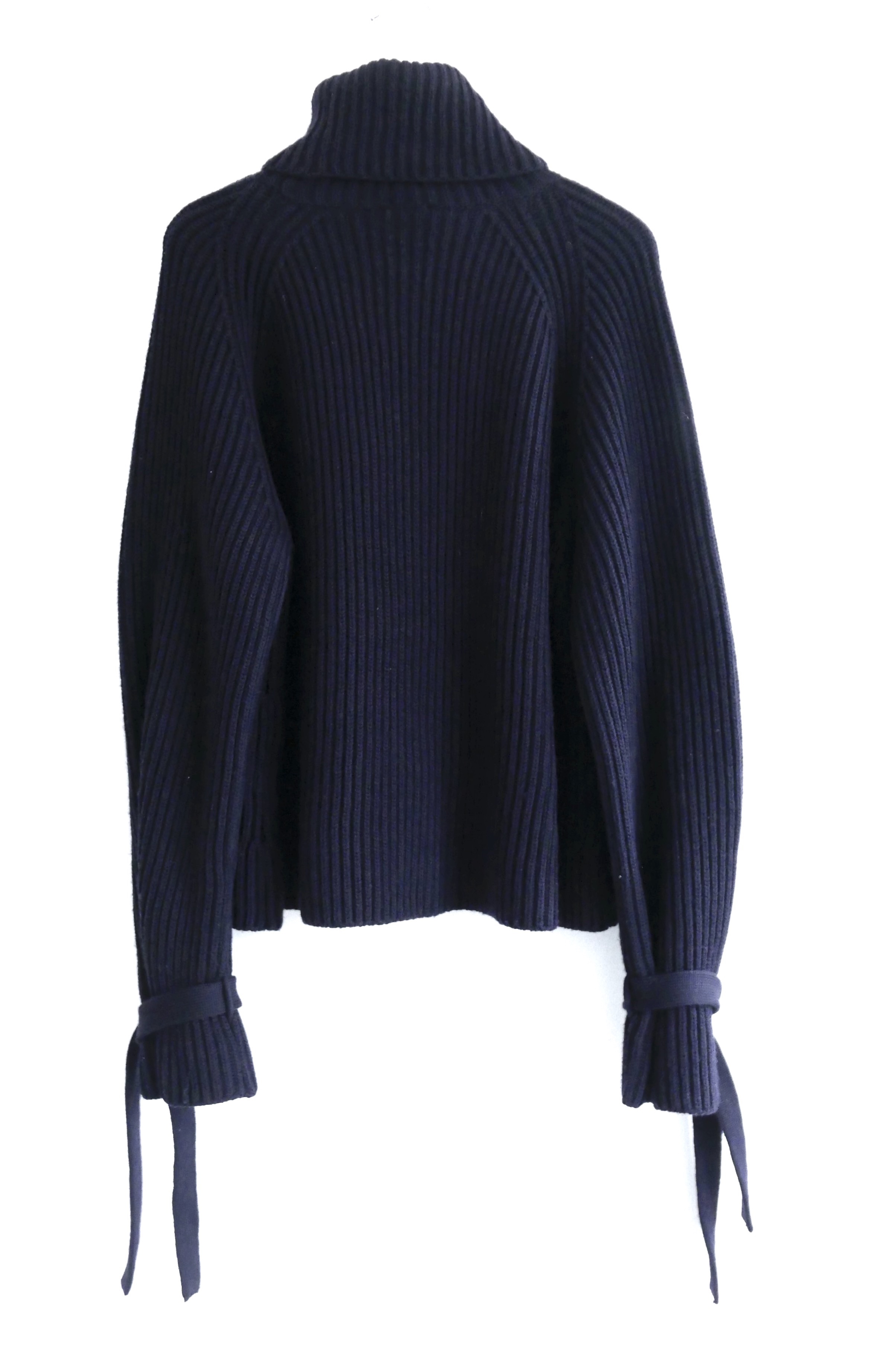 Joseph Navy Ribbed Cropped Jumper Size XS