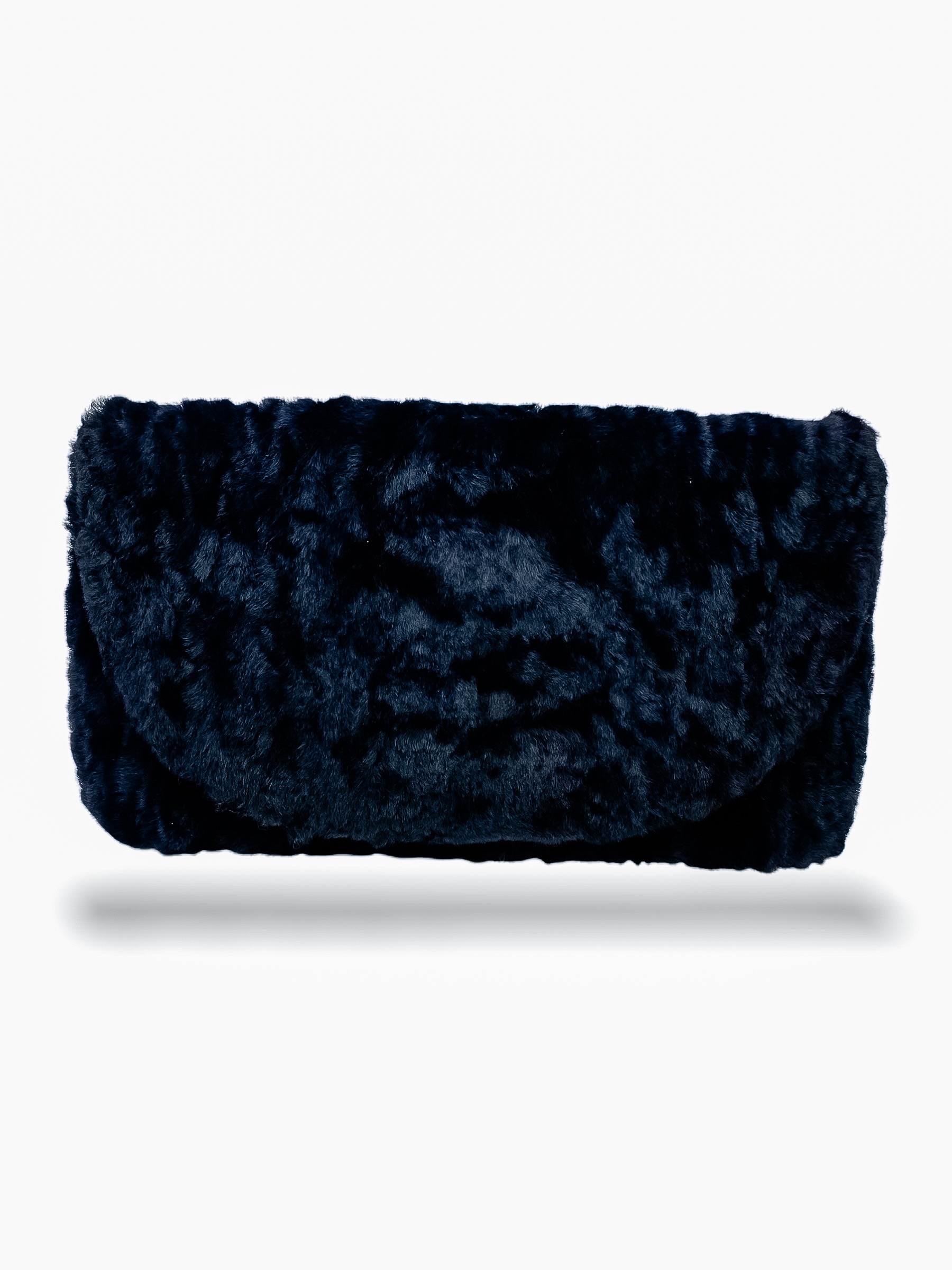 FurbySD Blue Shearling Shoulder Bag Navy fur