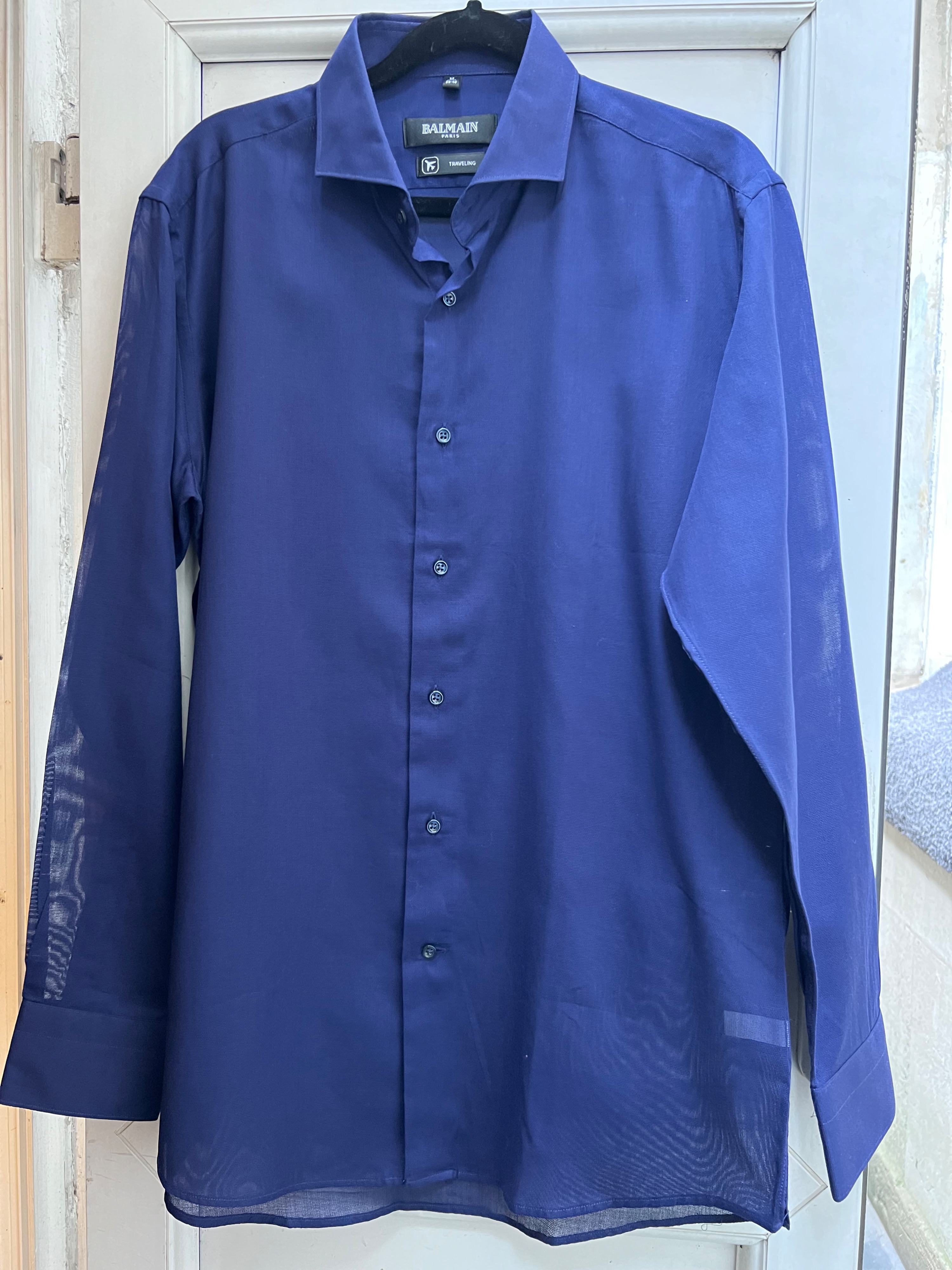 Men's Balmain xx Size M Navy Blue cotton