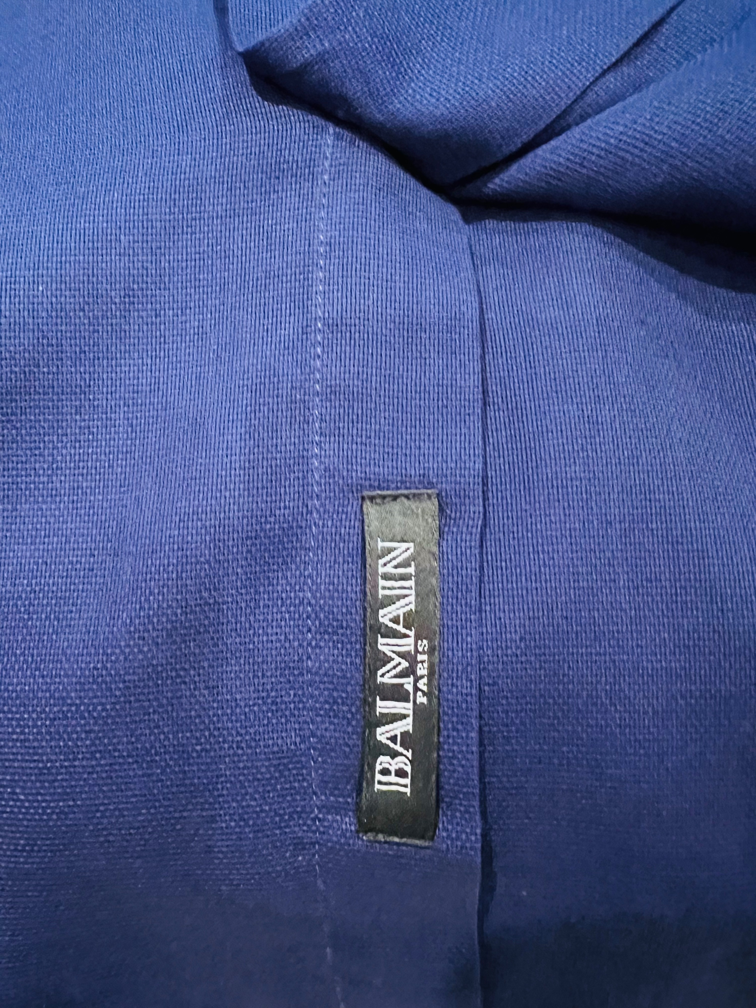 Men's Balmain xx Size M Navy Blue cotton