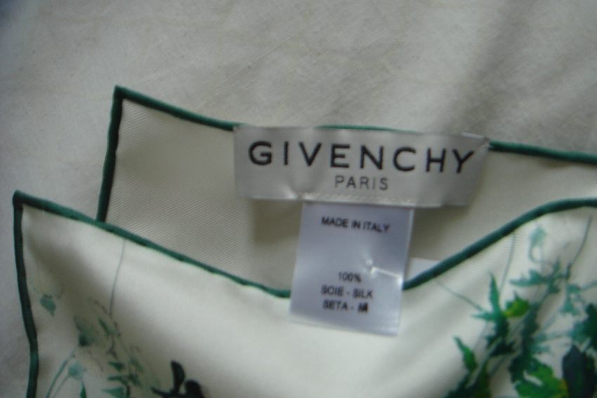 Givenchy Multicoloured Floral Print Silk Scarf White