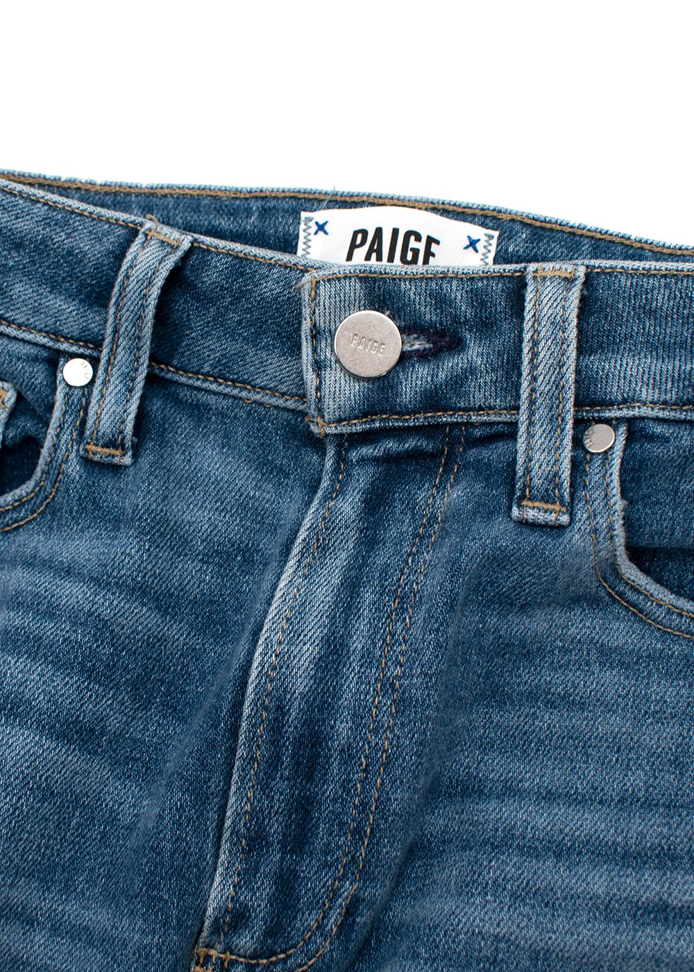 Preowned Paige Light-Wash Denim Sarah Cropped Jeans Size 24/61 Blue cotton