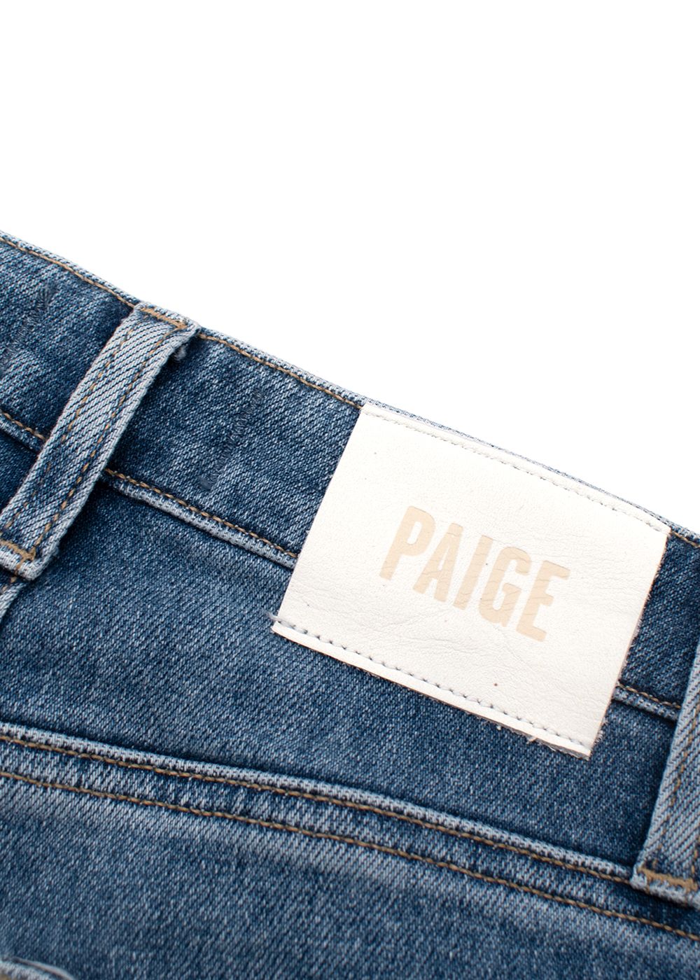 Preowned Paige Light-Wash Denim Sarah Cropped Jeans Size 24/61 Blue cotton