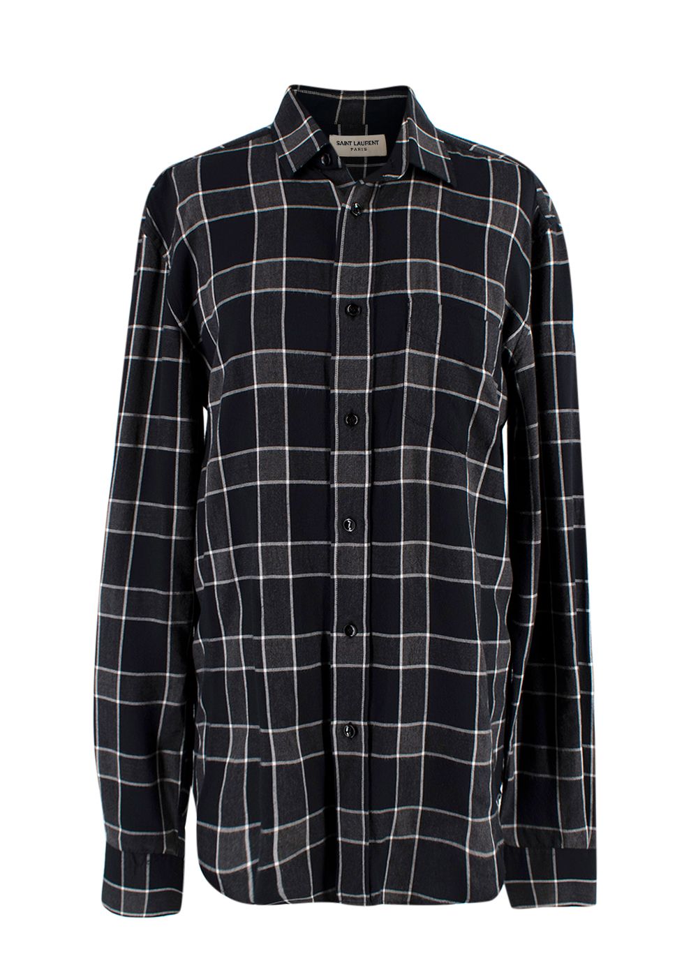 Men's Saint Laurent Chequered Shirt Size 145 Grey other