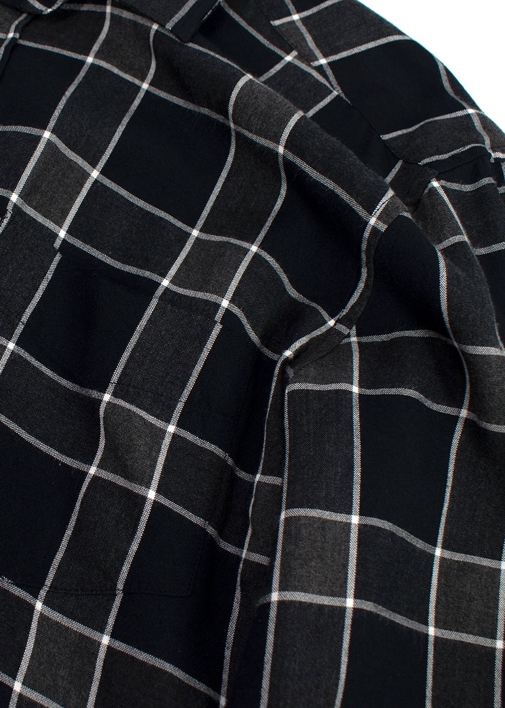 Men's Saint Laurent Chequered Shirt Size 145 Grey other