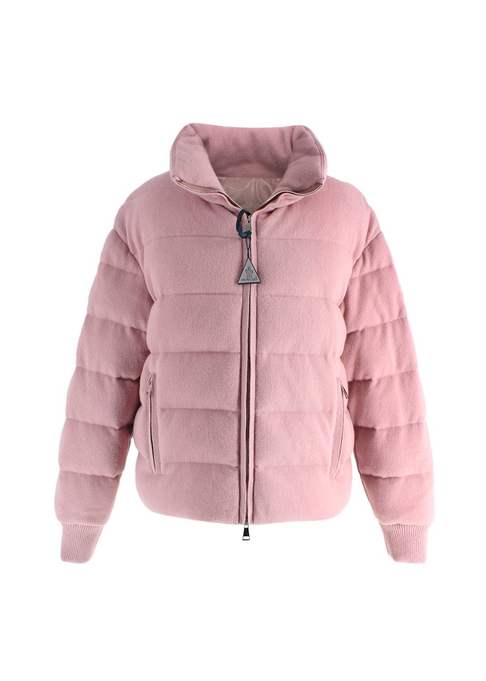 Moncler Pink Quilted Wool Blend Puffer Coat Size XS wool/cashmere