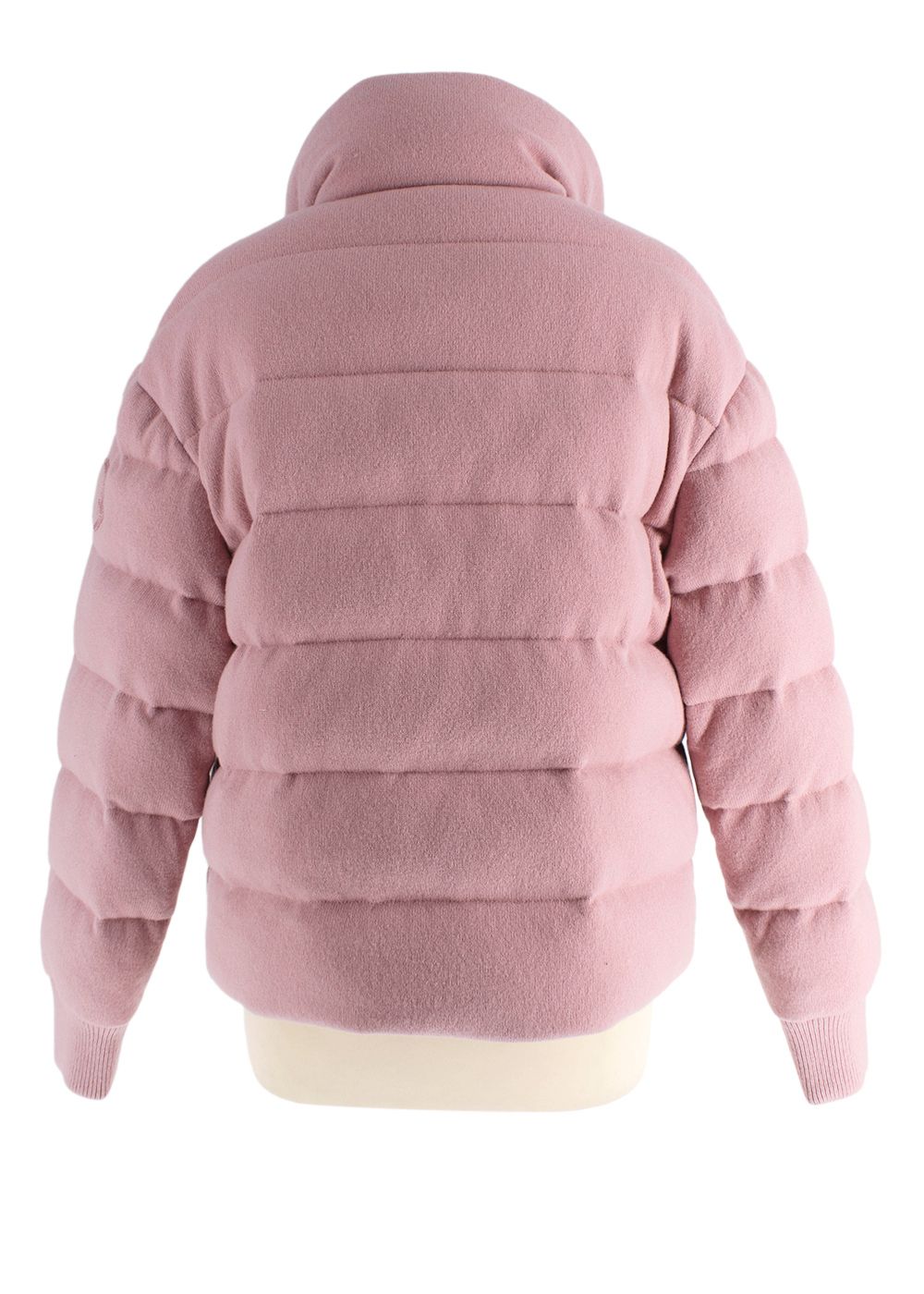 Moncler Pink Quilted Wool Blend Puffer Coat Size XS wool/cashmere