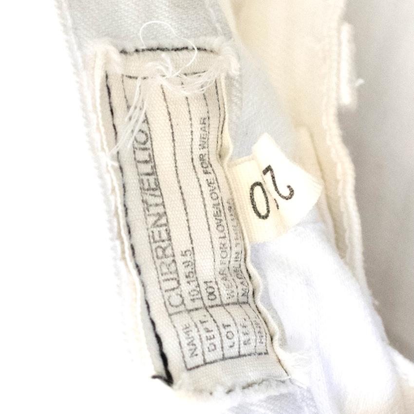 Preowned Current/Elliot White Distressed Jeans Size XXS cotton