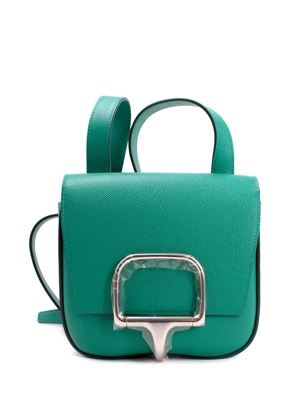 Hermes Vert Jade Epsom Della Cavalleria Shoulder Bag emerald green leather